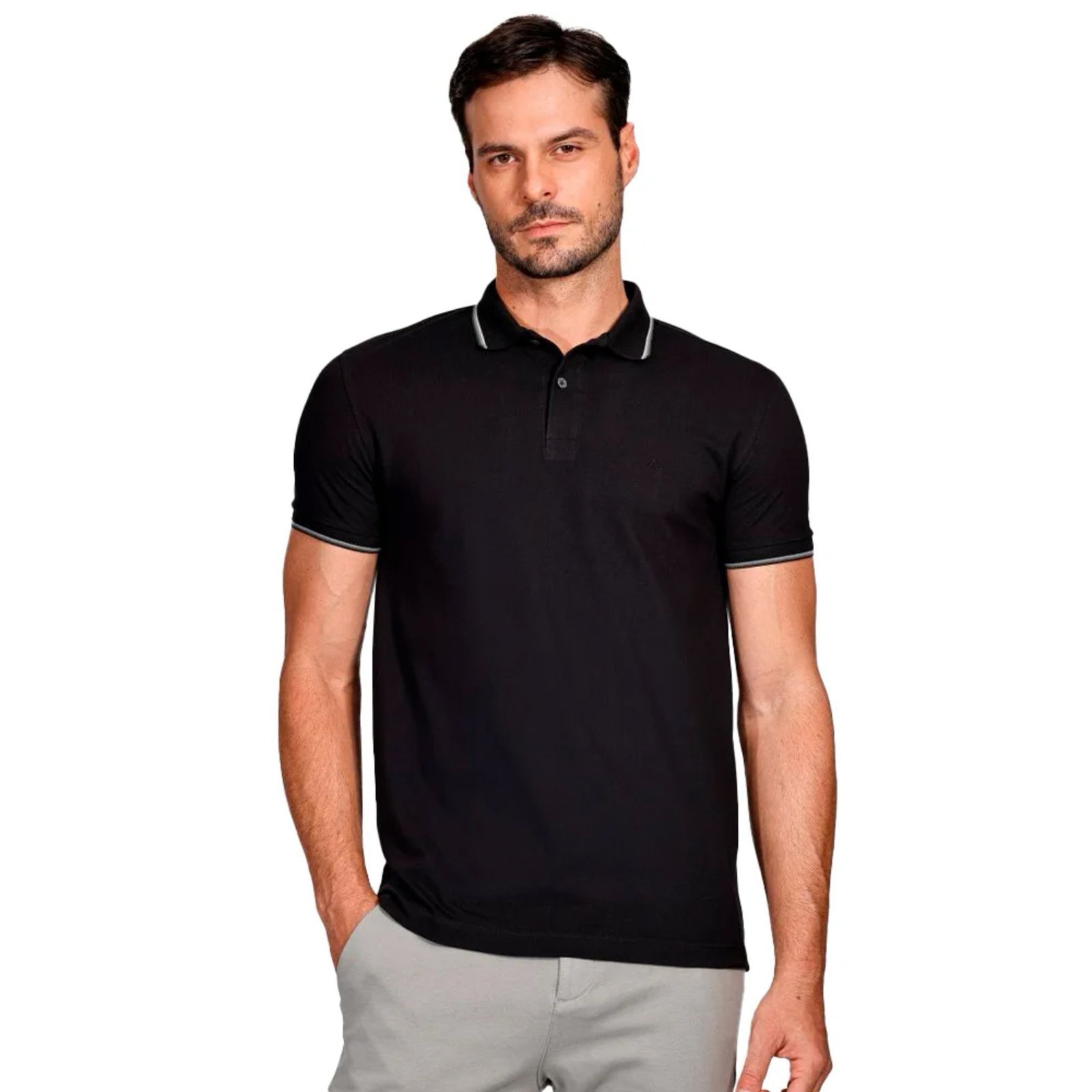 Imagem principal Camisa Polo Aramis 4 Frisos Ve25 e Cinza Masculino Aramis branco