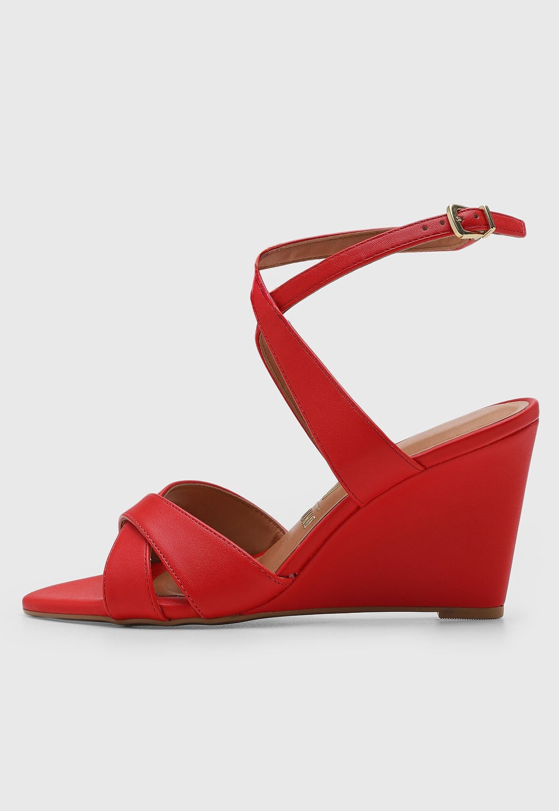 Imagem principal Sandália Feminina Vizzano Salto Anabela Tiras Cruzadas Vermelha VIZZANO vermelho