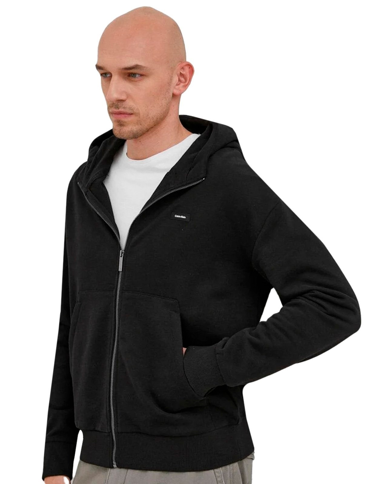 Imagem principal Moletom Calvin Klein Masculino Hoodie Full-Zip CK Tag Calvin Klein preto