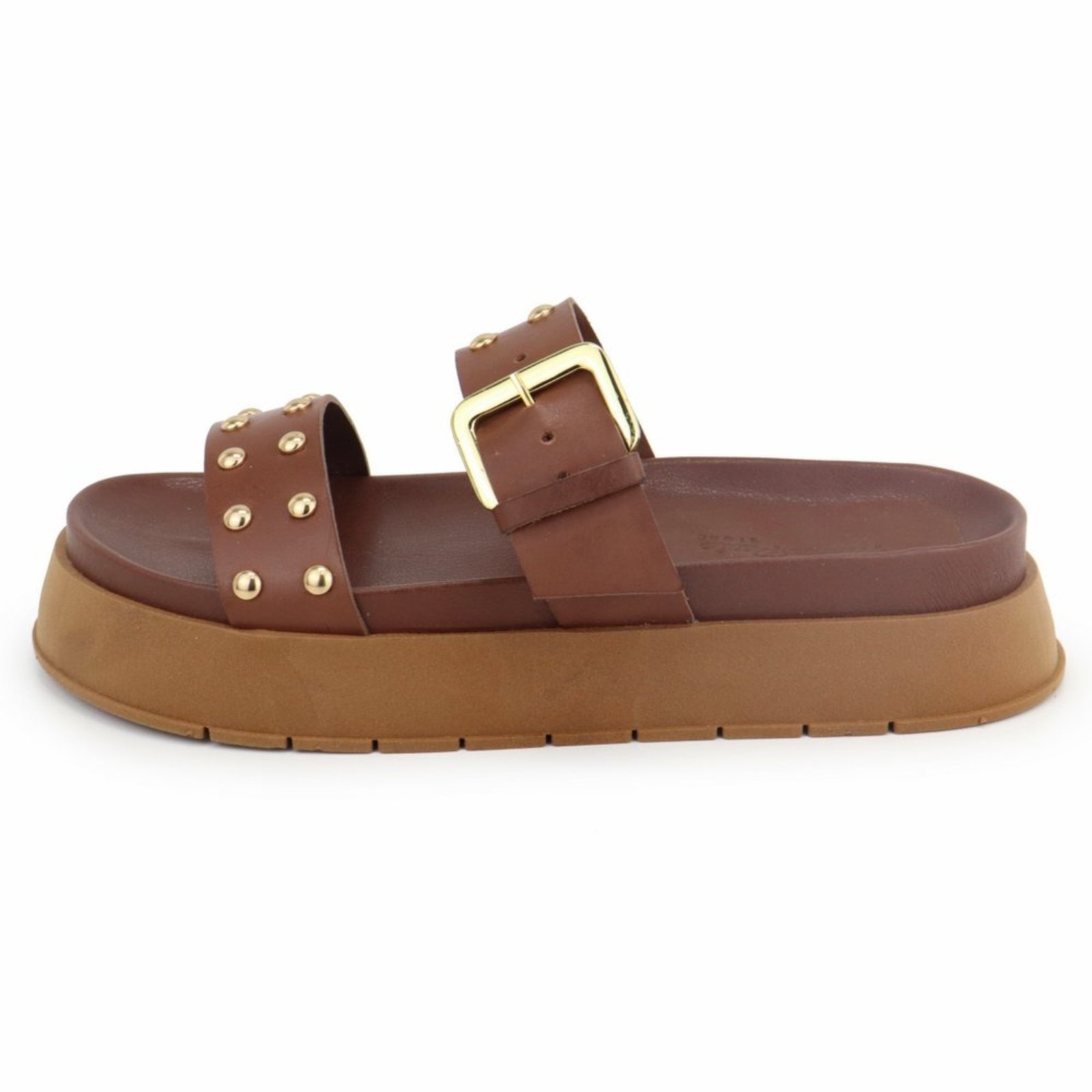 Imagem principal Sandália Papete Flatform Feminina Conforto em Couro Cravo Maria Paula Cedro MARIA PAULA café