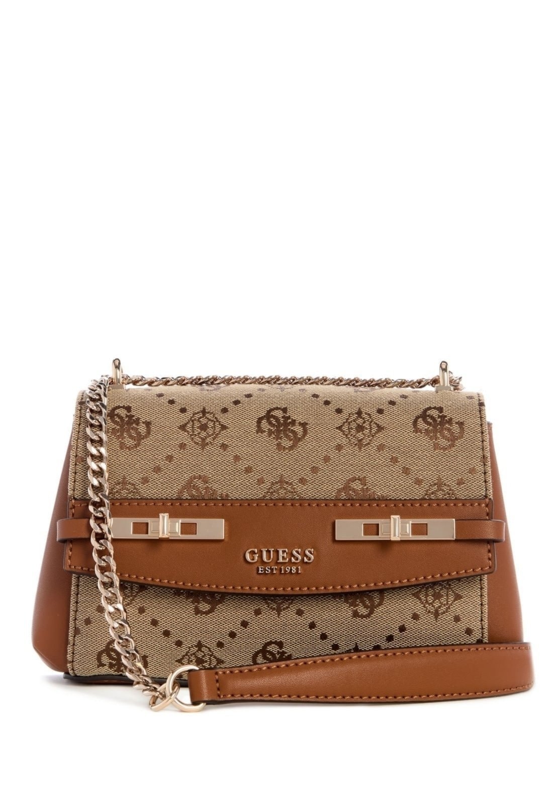 Imagem principal Bolsa Guess Mini Melinda Logo Transversal Flap Bege Guess amarelo