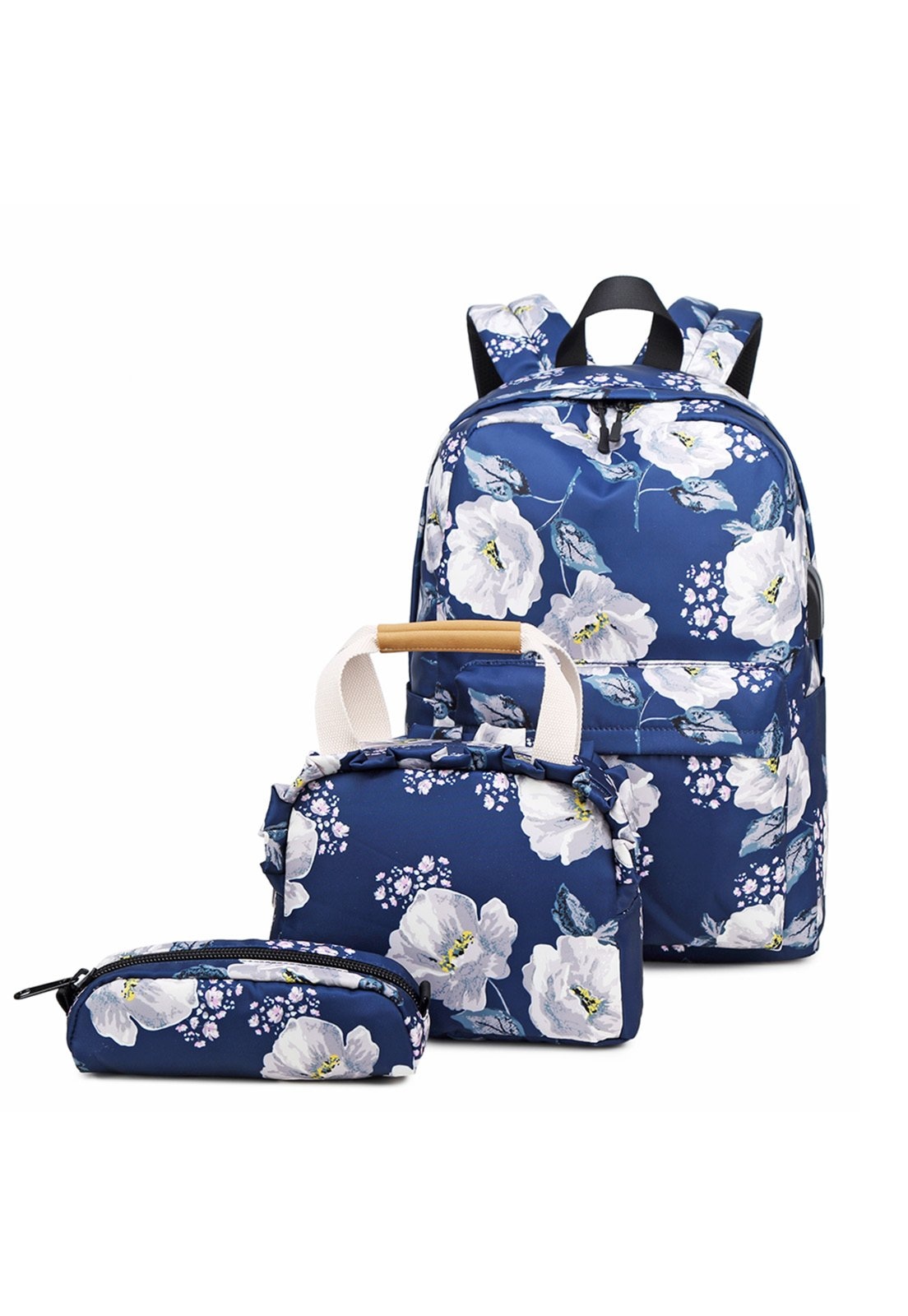 Imagem principal Mochila Guelph Feminina Lancheira Estojo Casual Notebook Estampa GUELPH azul
