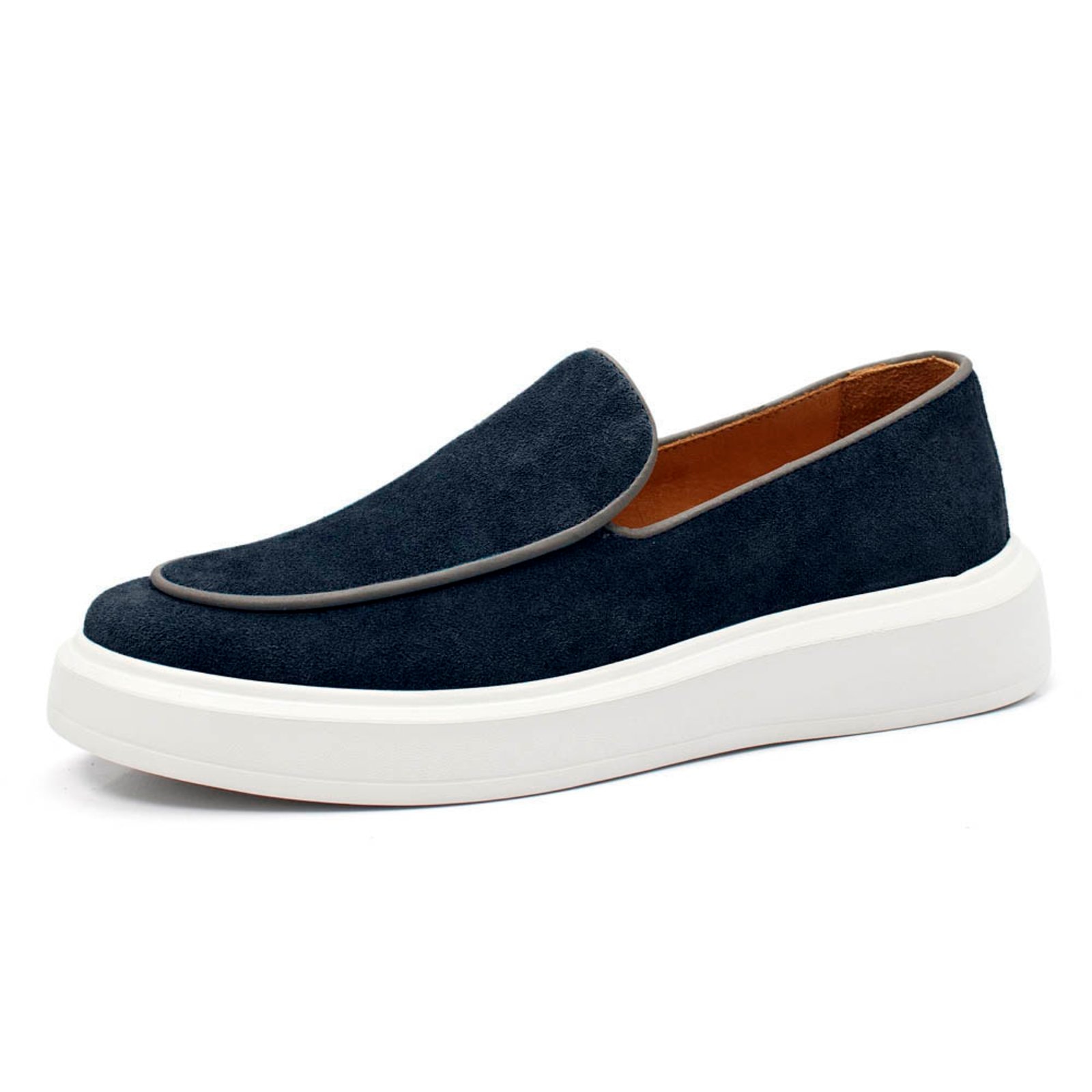 Imagem principal Sapatenis Slip On Masculino Tenis Iate Casual Couro Legitimo Marinho Lavini Shoes azul marinho