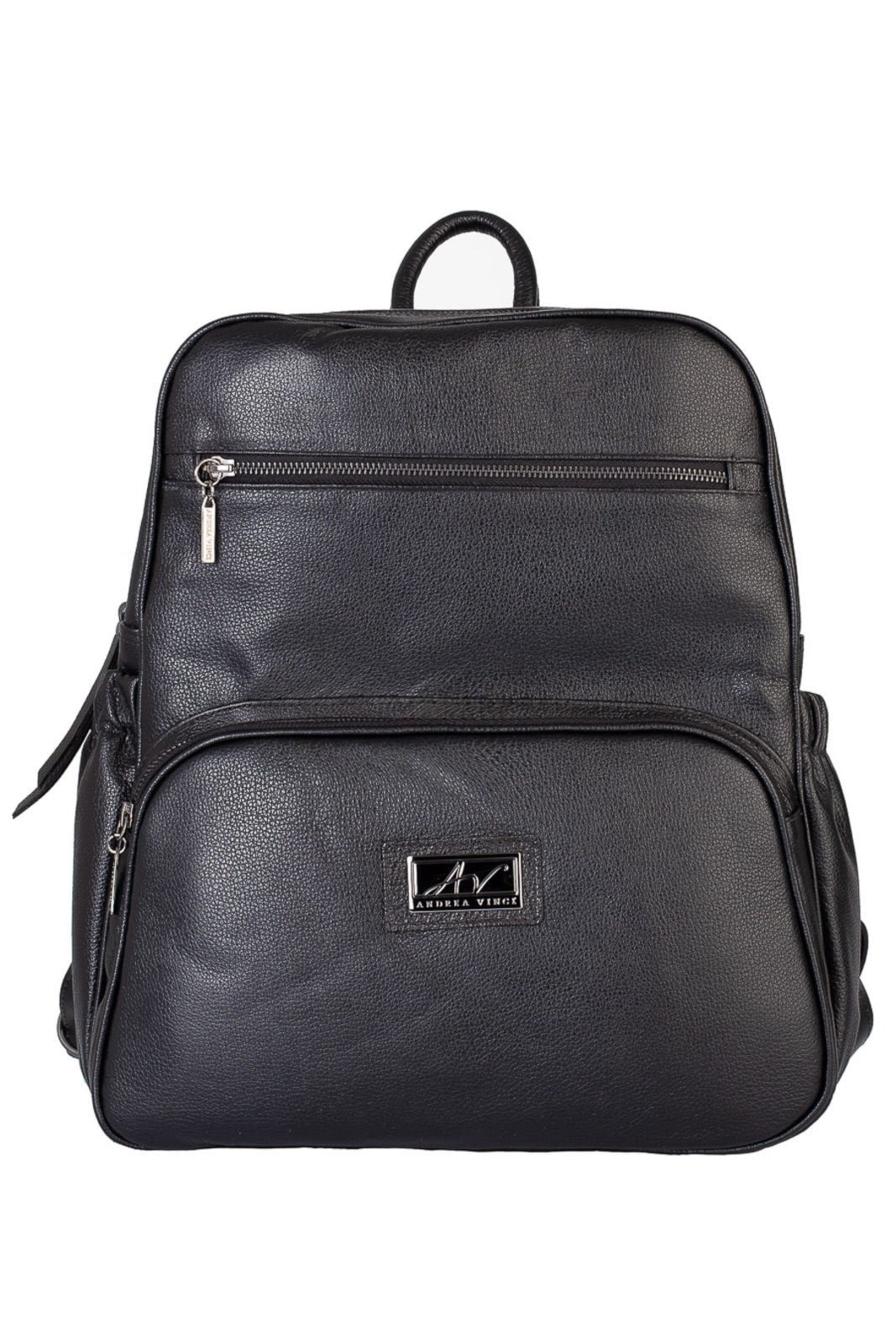 Imagem principal Mochila grande de couro liso metais grafite Zooey Andrea Vinci preto