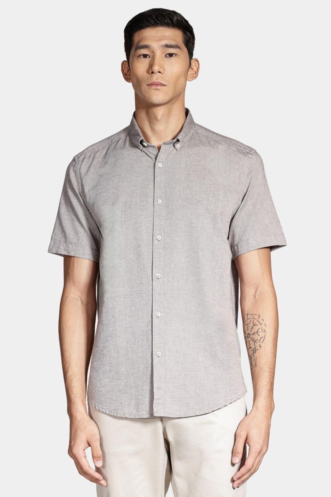 Imagem principal Camisa Aramis Manga Curta Slim Oxford Aramis café