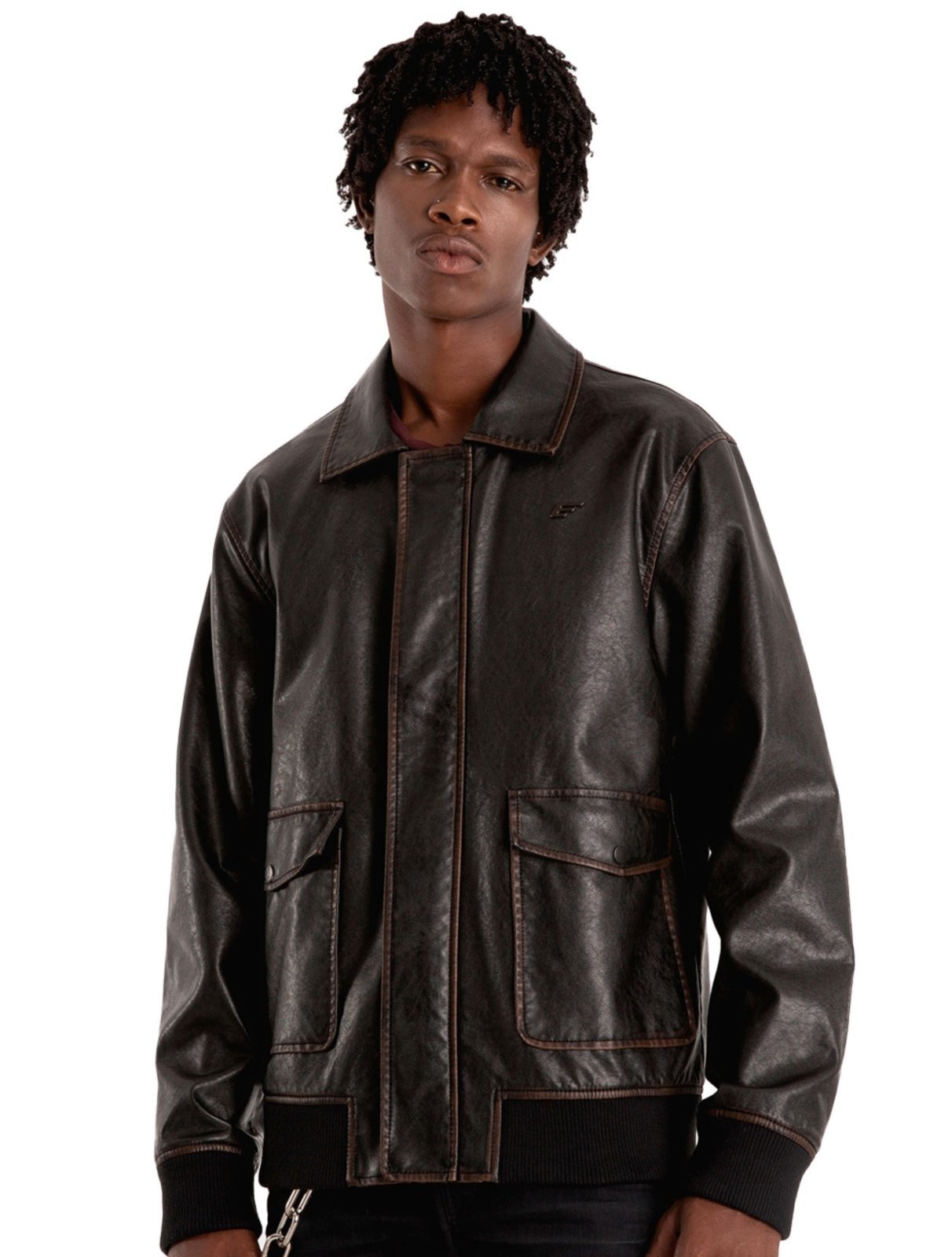 Imagem principal Jaqueta Ellus Masculina PU Washed New Aviator Café Ellus marrom