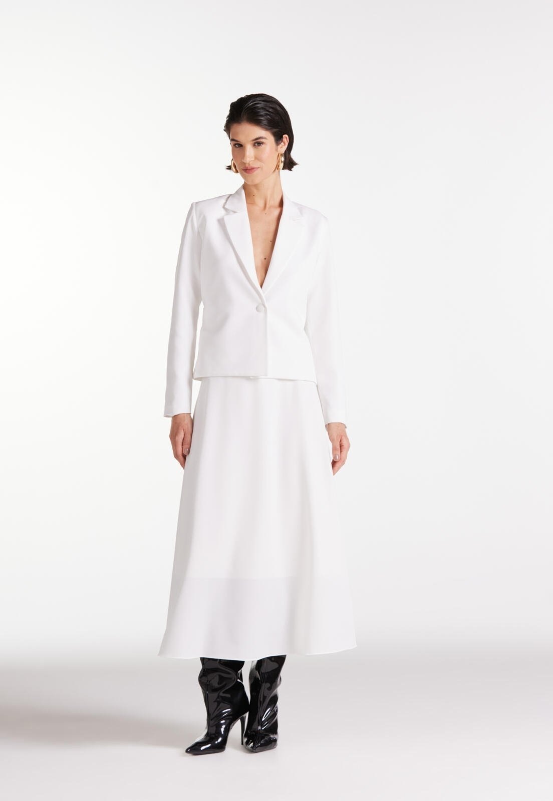 Imagem principal Saia Midi Evasê Traymon Off White Traymon off-white white