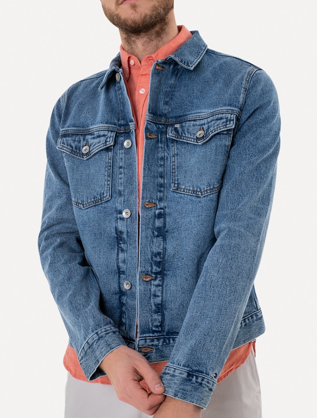 Imagem principal Jaqueta Tommy Hilfiger Masculina Jeans Regular Trucker Calva Blue Azul Tommy Hilfiger azul blue