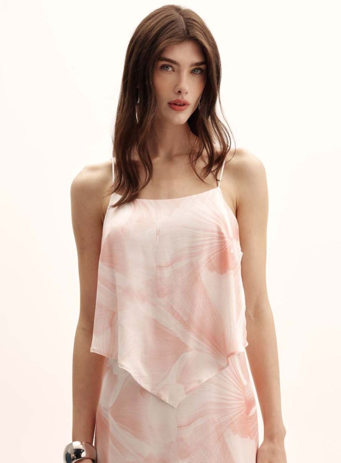 Imagem principal Vestido Longo com Sobreposição e Estampa Fish Flower Triton Off White Triton branco white