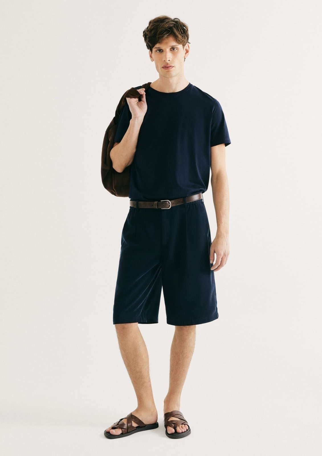 Imagem principal Bermuda Masculina Reta Com Pregas Hering azul