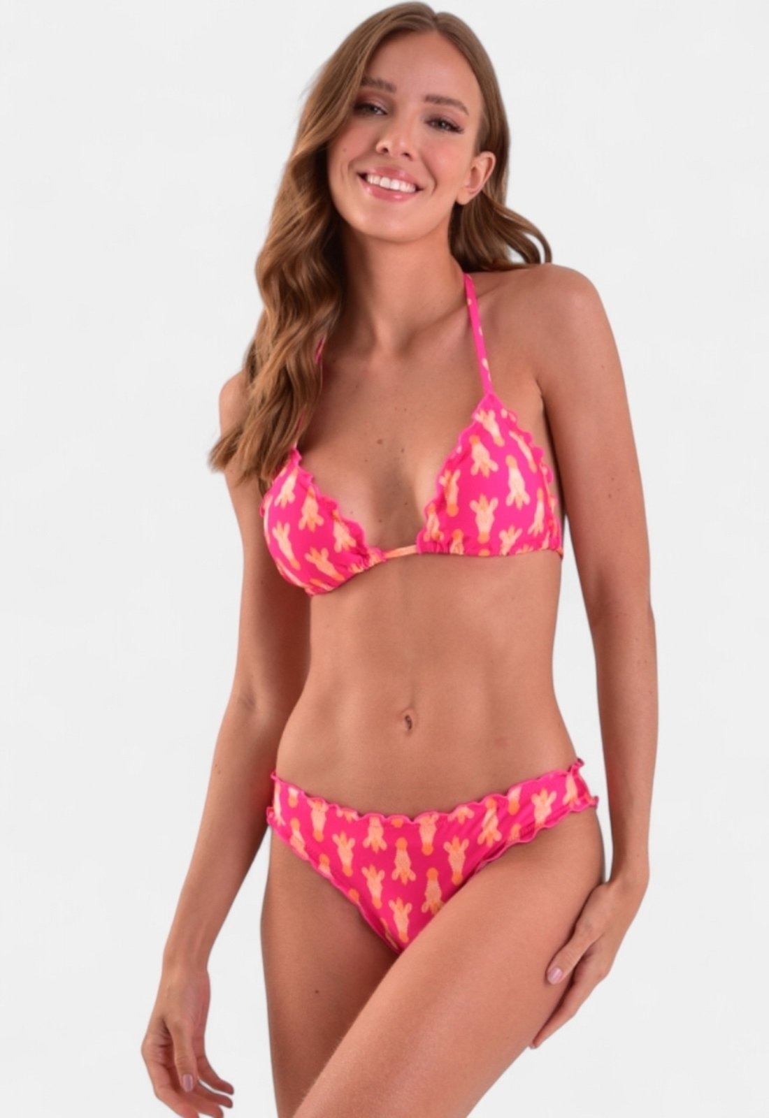 Imagem principal Biquíni Areia Branca Baly Cortininha Ripple Giraffe Areia Branca rosa