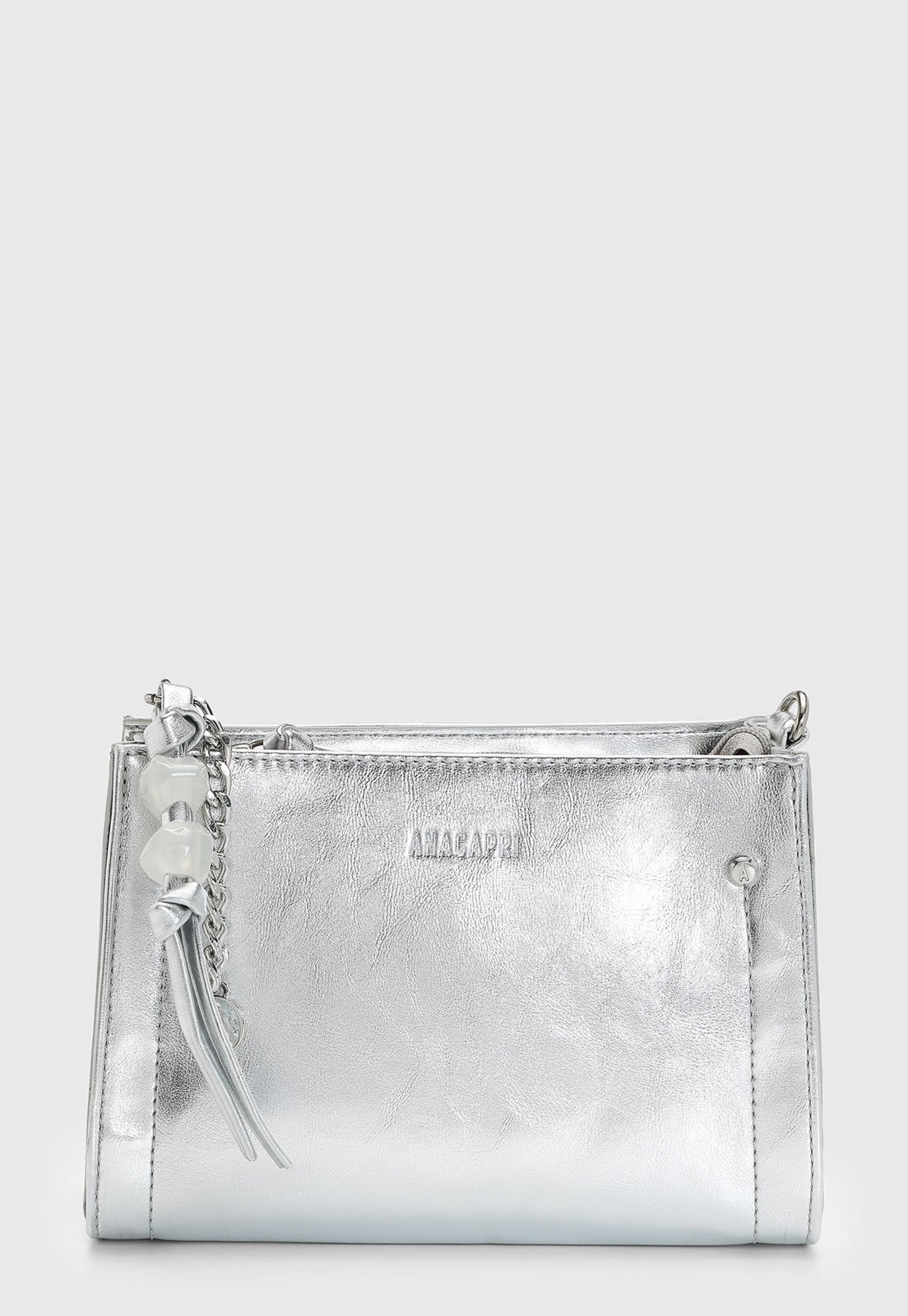 Imagem principal Bolsa Feminina Anacapri Média Detalhe Corrente Prata Anacapri cinza