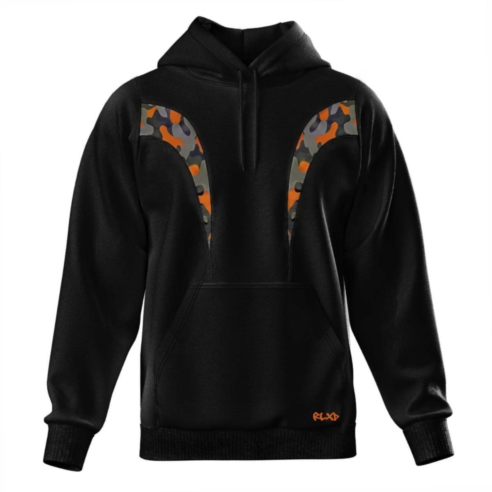 Imagem principal Moletom Canguru Masculino Blusa de Frio Com Capuz e Bolso Estilo Casual Estampado Rambo Relaxado preto