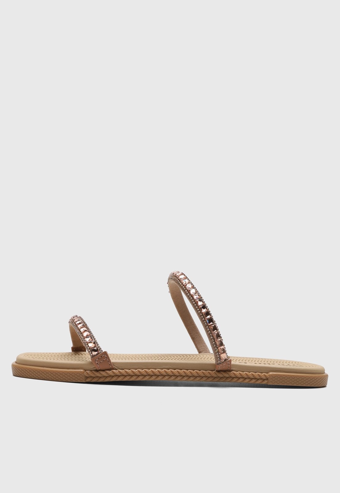 Imagem principal Rasteira Moleca Tiras Pedrarias Rosê MOLECA rosa