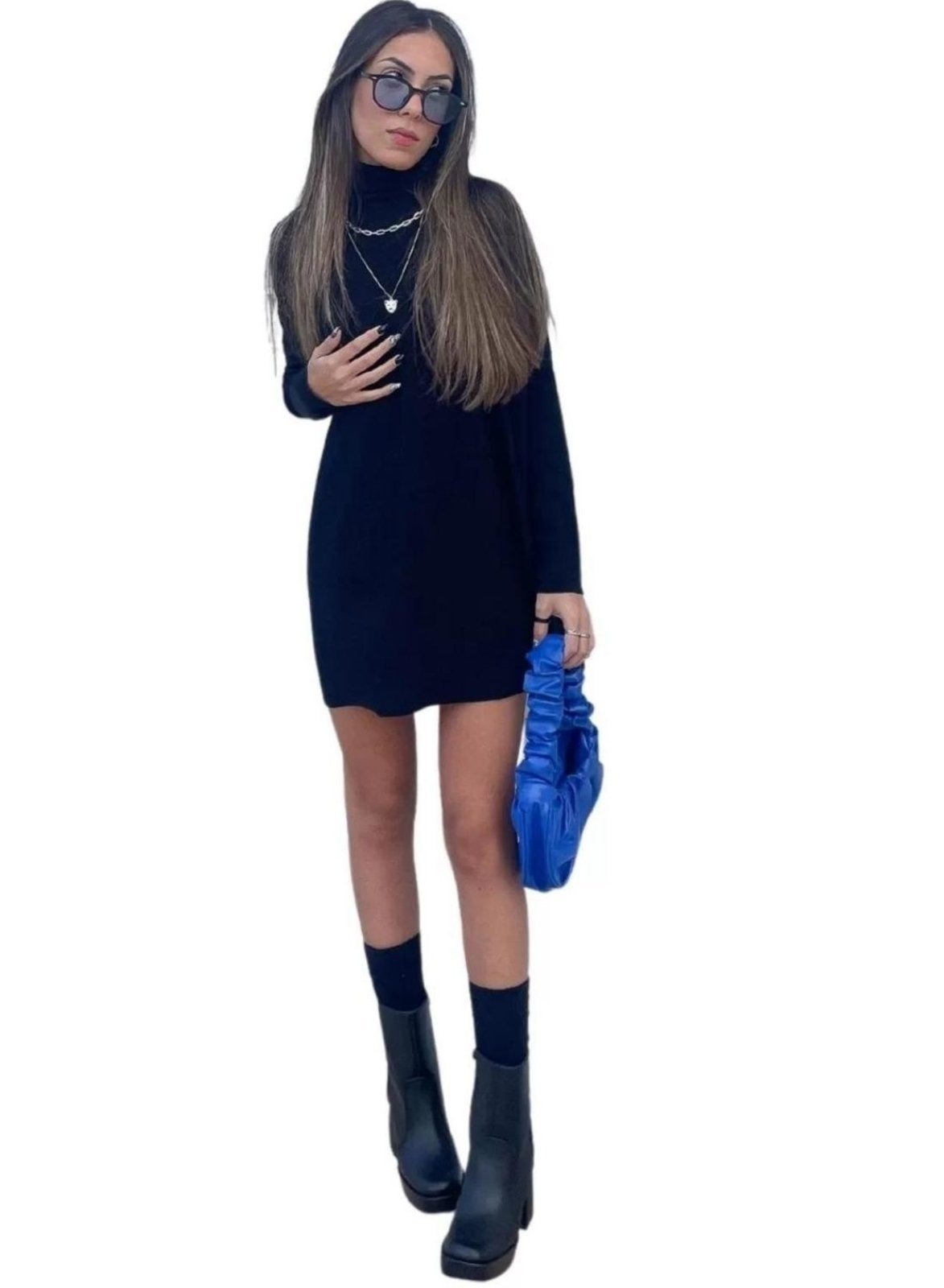 Imagem principal Blusão Vest Legging Lãnzinha Manga Longa Outono Inverno Cia do Vestido preto