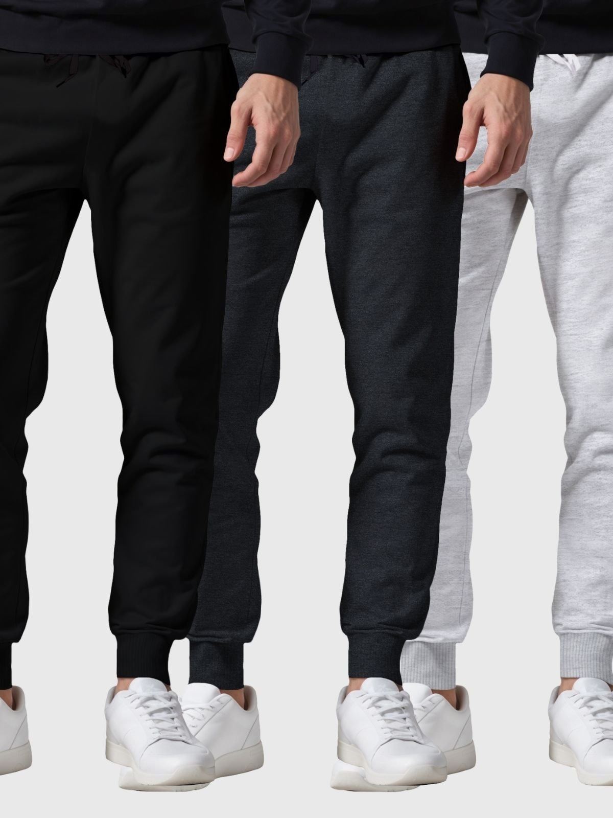 Imagem principal Kit 3 Calças Moletom Preto Chumbo Masculina Ideal para o Dia a Dia com Muito Estilo Benellys cinza