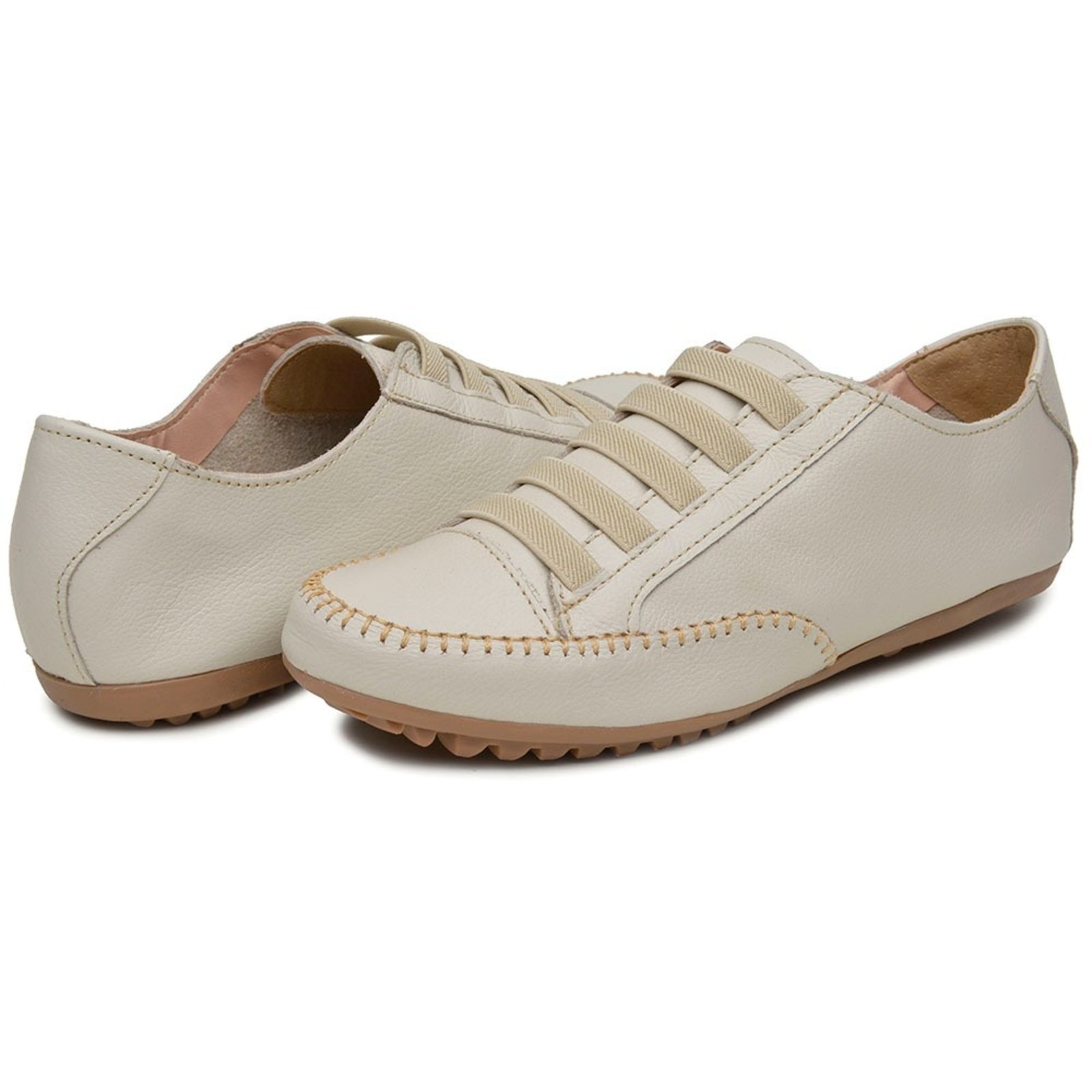 Imagem principal Sapato Mocassim Feminino Fechamento Elastico Footworks bege