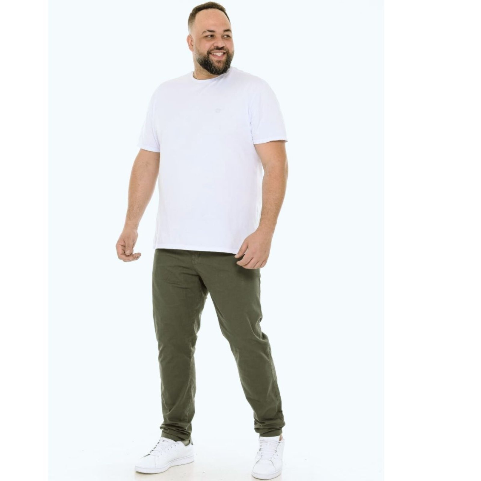 Imagem principal Calça Plus Size Sarja Masculina Alleppo Jeans verde