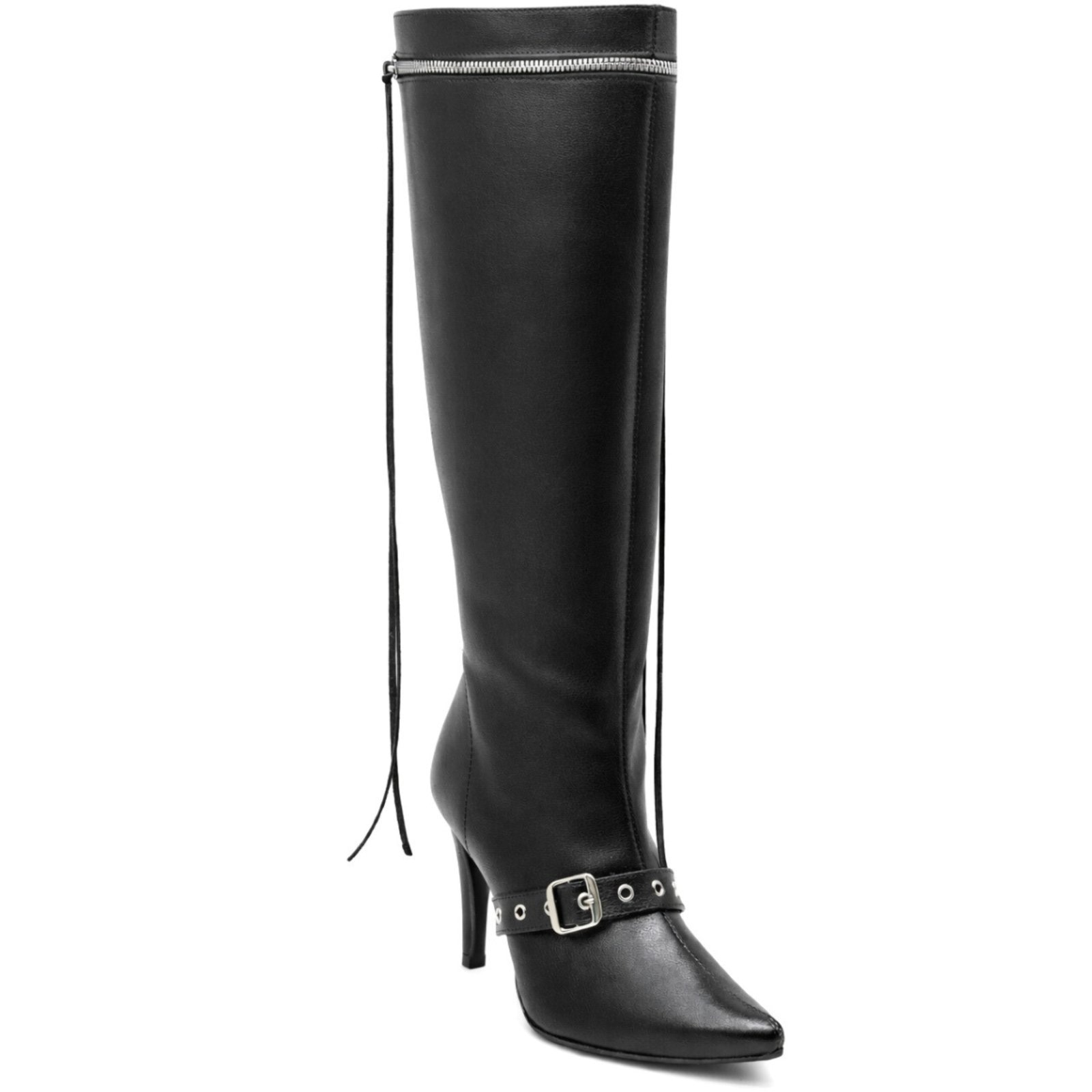 Imagem principal Bota Feminina Knee High Com Capa Salto Fino Blogueira Estilosa Sete Sales 1710 Sete Sales preto