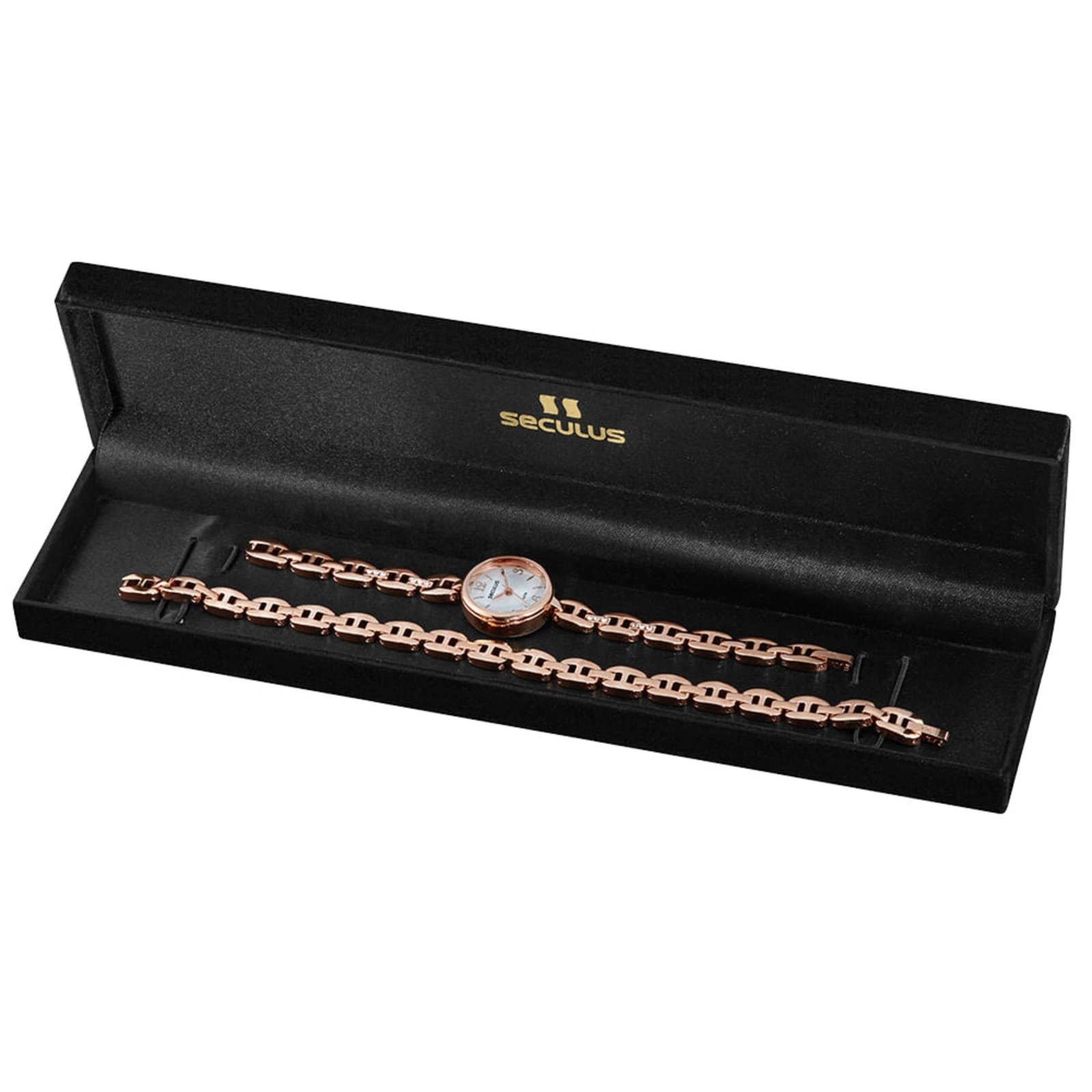 Imagem principal Kit Relógio Seculus Feminino Mini Bracelete Pulseira Rose Gold Seculus rosa rose
