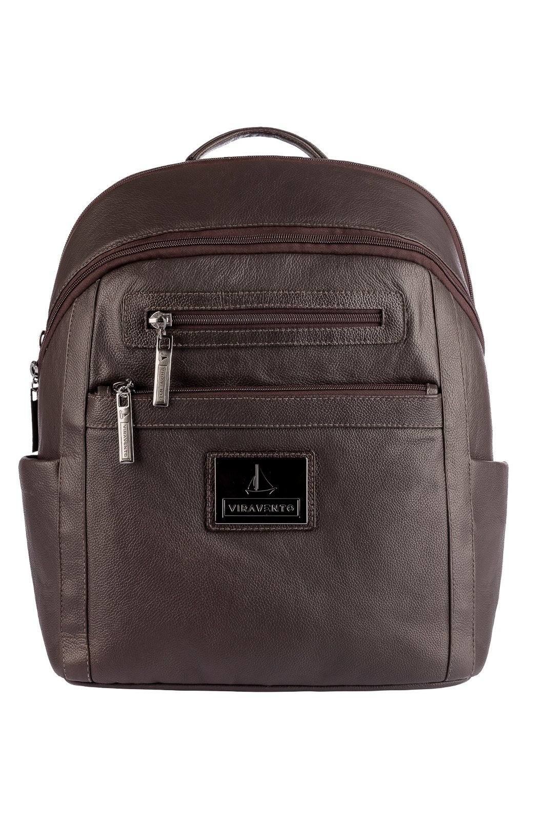 Imagem principal Mochila grande masculina de couro Marcelo Vira Vento café