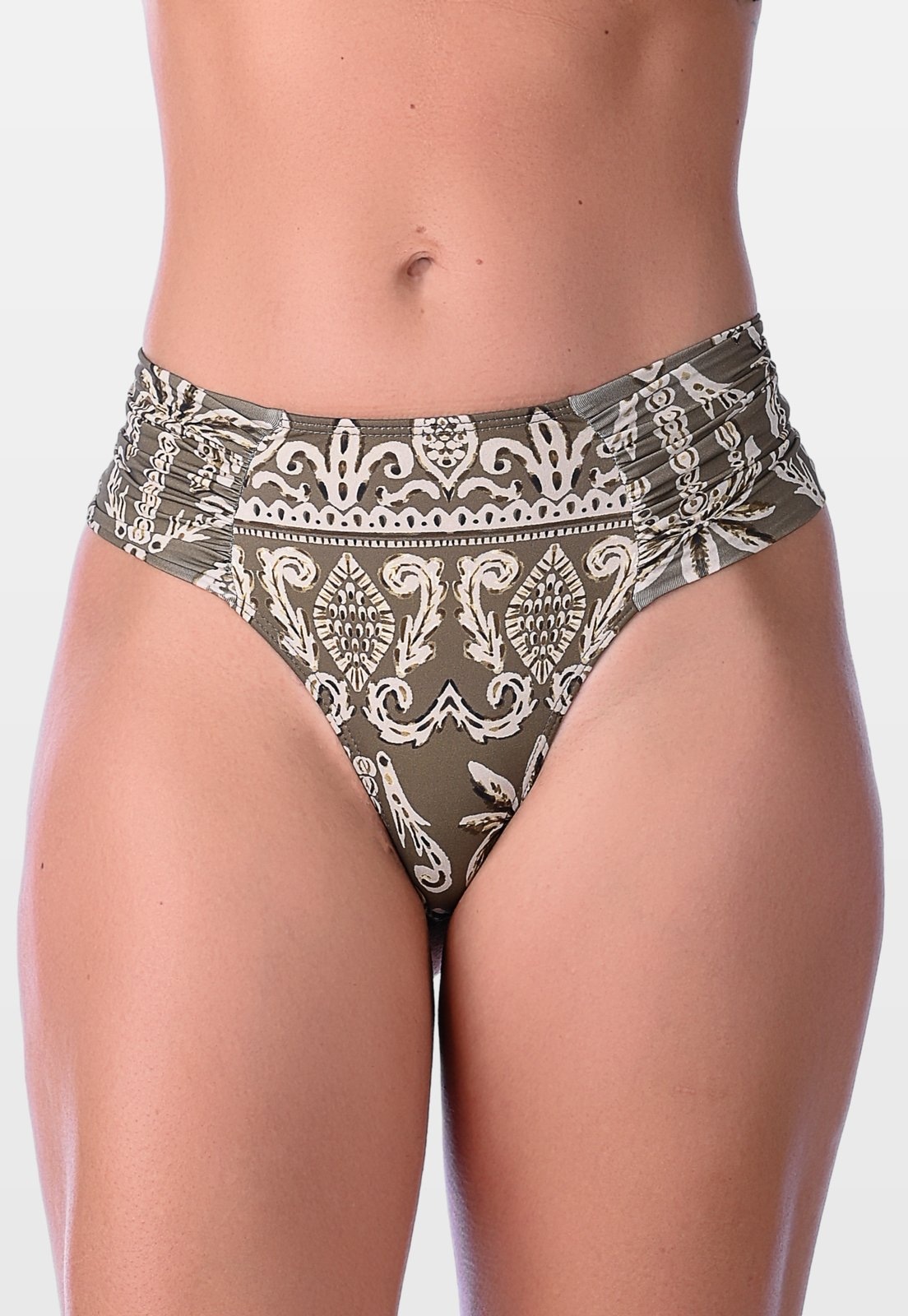 Imagem principal Calcinha de Biquíni Summer Soul Fio Dental Duplo Franzido Lateral Folhagem Summer Soul verde