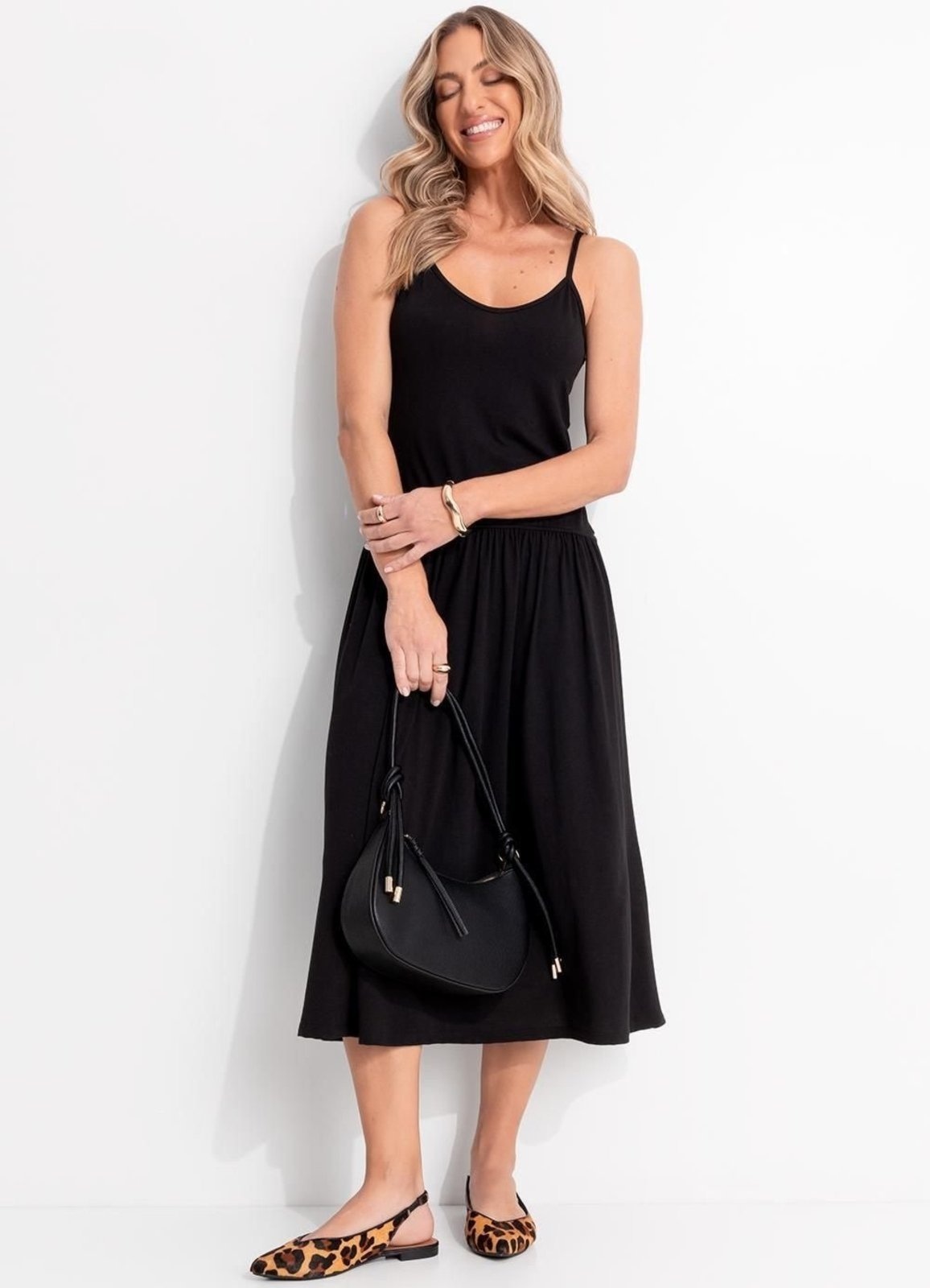 Imagem principal Vestido Em Malha Suede Quintess preto