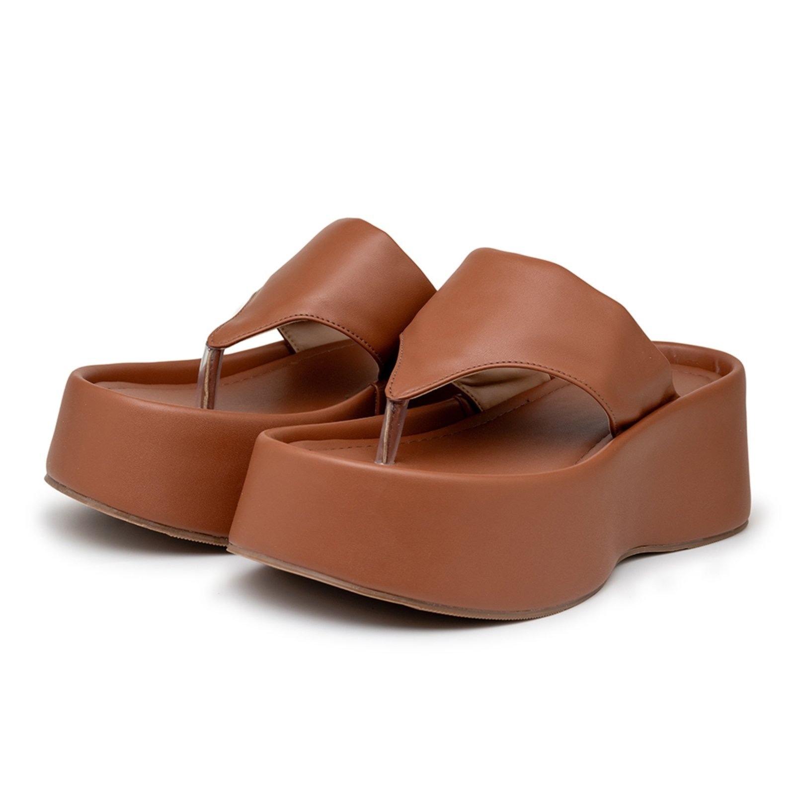 Imagem principal Sandália Tamanco Flatform Plataforma 5100 Napa Flor da Pele caramelo