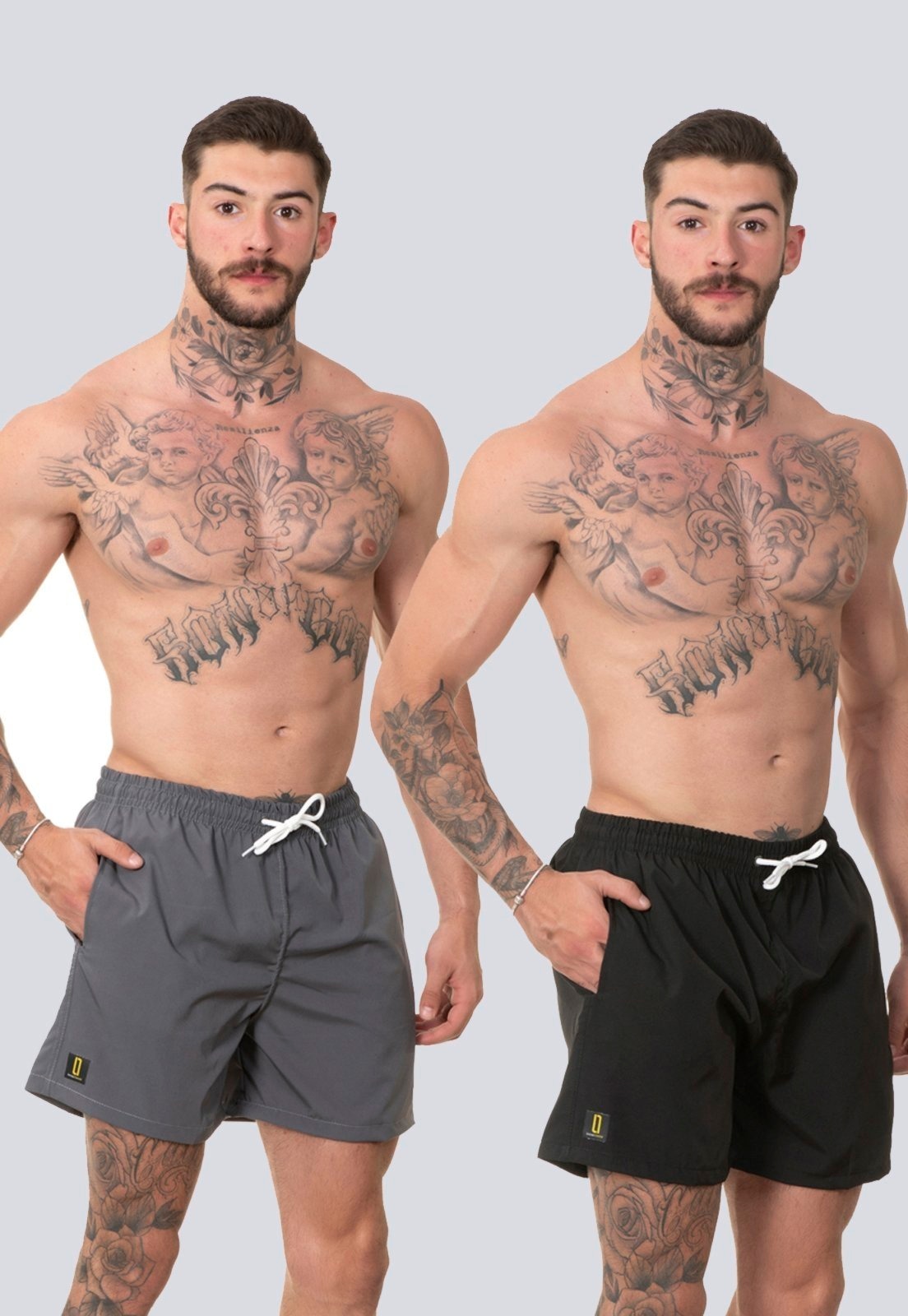 Imagem principal Kit 2 Short Masculino Bermuda Praia Casual Mauricinho Rf120 Cinza/Preto Lucas Lunny multicolorido