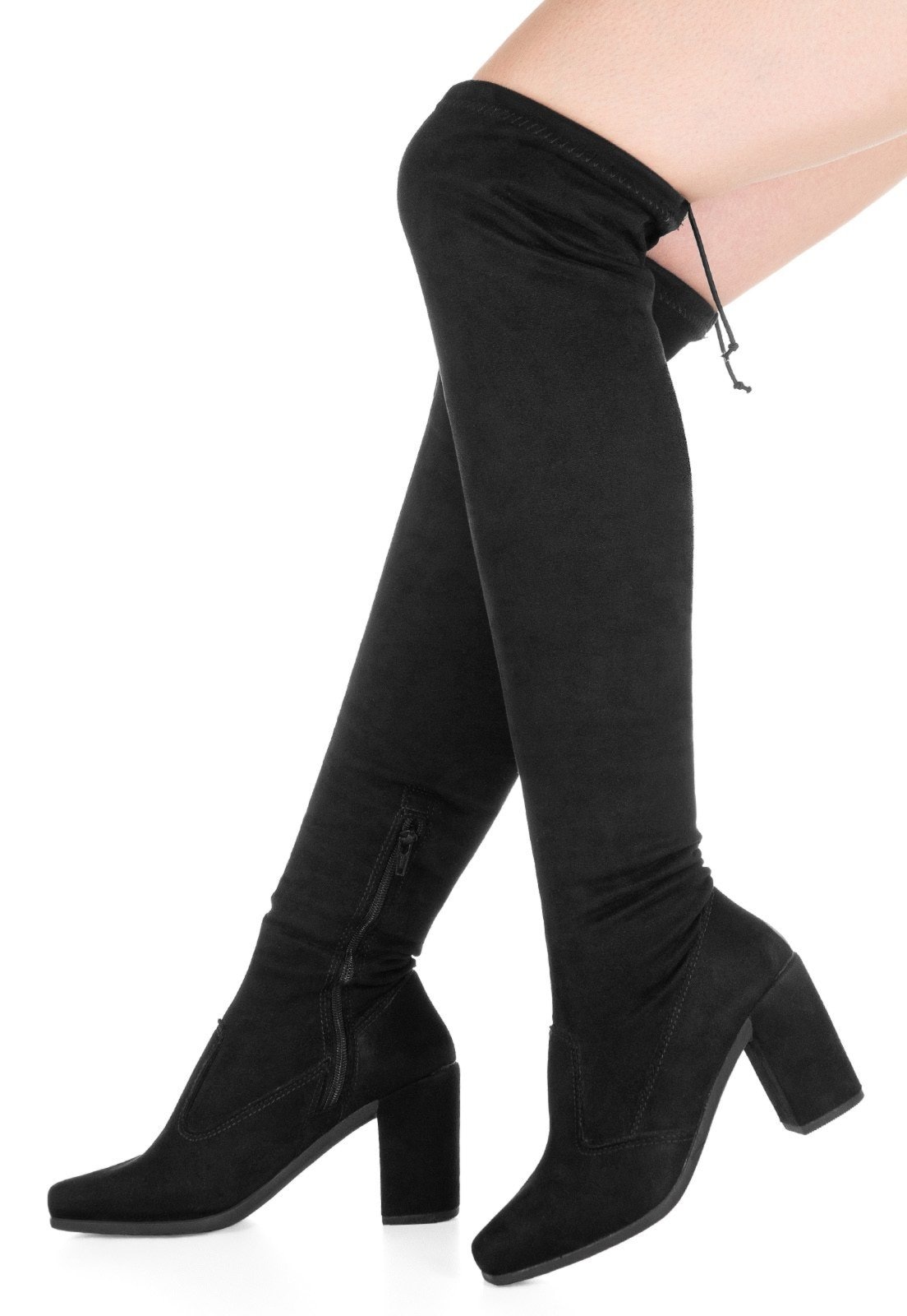 Imagem principal Bota Cano Alto GigiL Over The Knee Salto Alto Camurça Sued Stretch Gigil preto