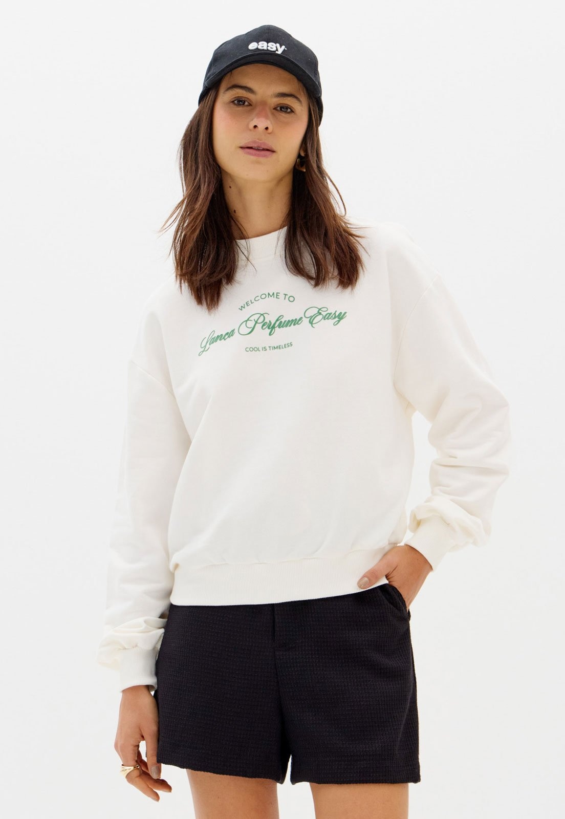 Imagem principal Blusa de Moletom Feminina Lança Perfume Estampa Lettering Off-White Lança Perfume off-white white