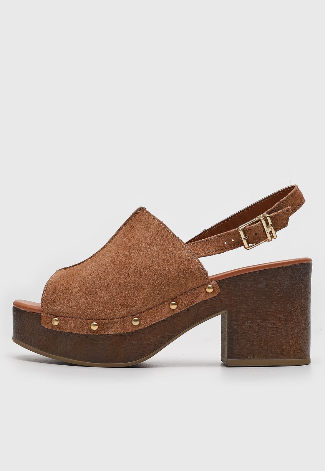 Imagem principal Sandália Feminina Bottero Salto Bloco Tachas Bottero marrom