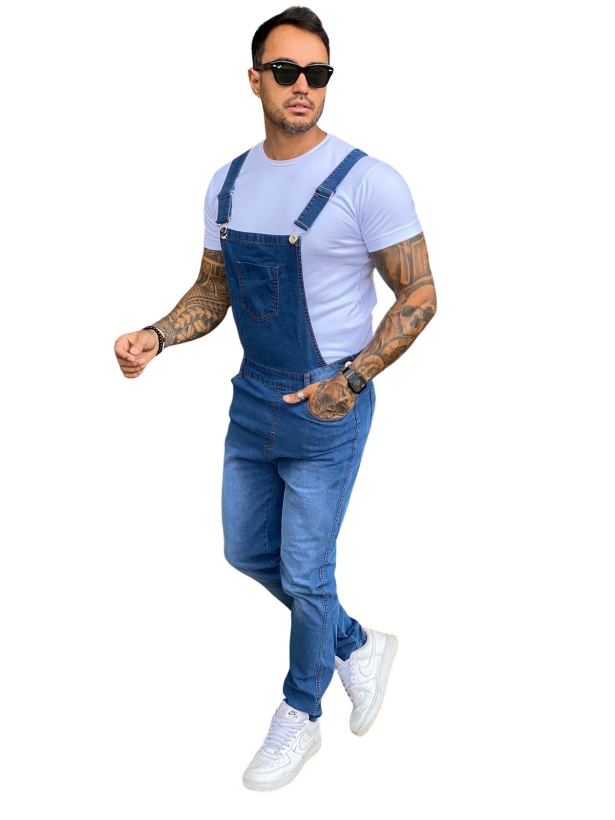 Imagem principal Macacão Masculino Jeans Light Jardineira Delave JEANS LIGHT azul