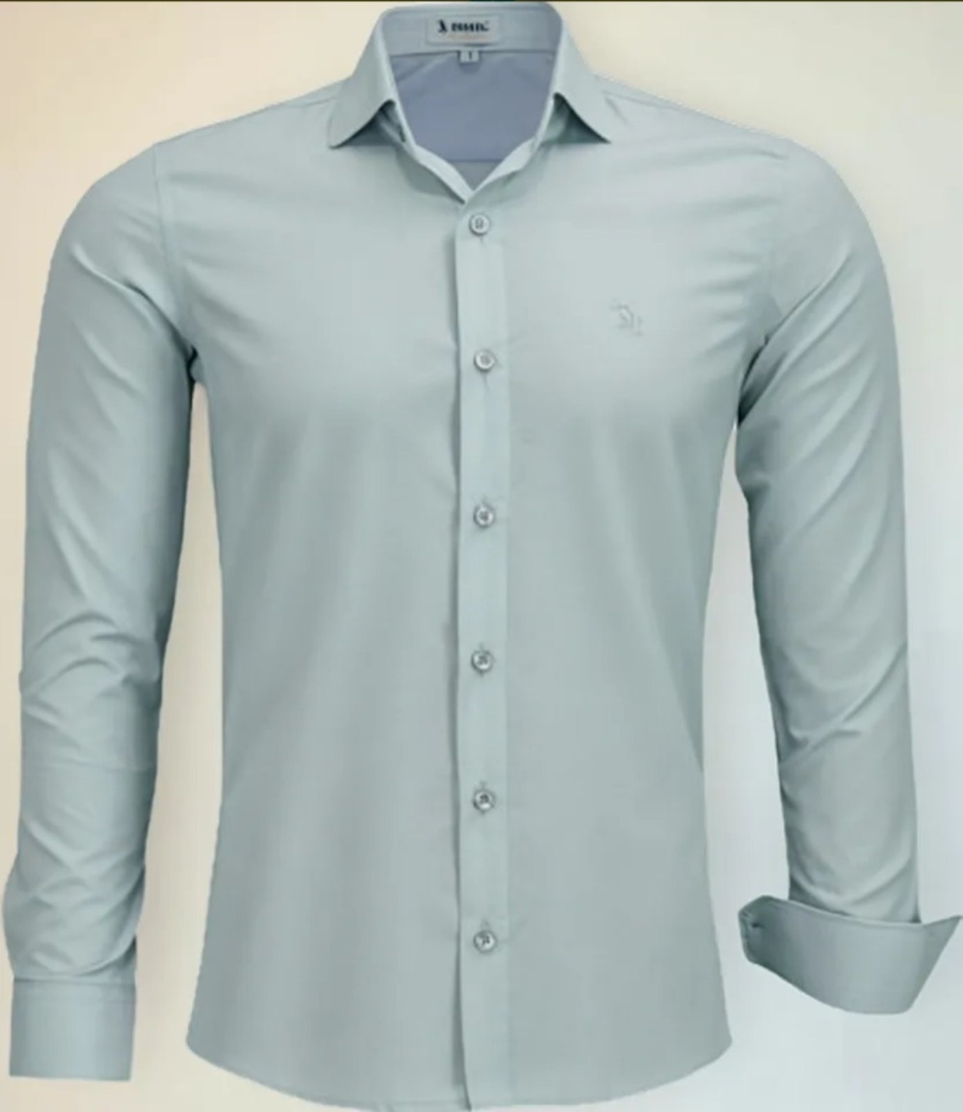 Imagem principal Camisa Social Amil Slim Shuri Misto Macia Fácil de Passar Manga Longa Luxo Amil prata