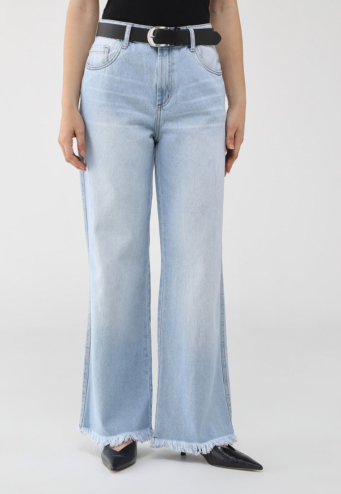 Imagem principal Calça Jeans Lança Perfume Wide Leg Barra Destroyed Lança Perfume azul