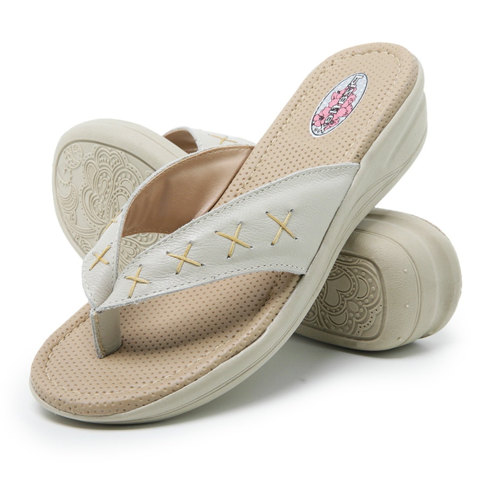 Imagem principal Chinelo Tamanco em Couro Conforto Feminino 215 Marfim Yes Basic bege