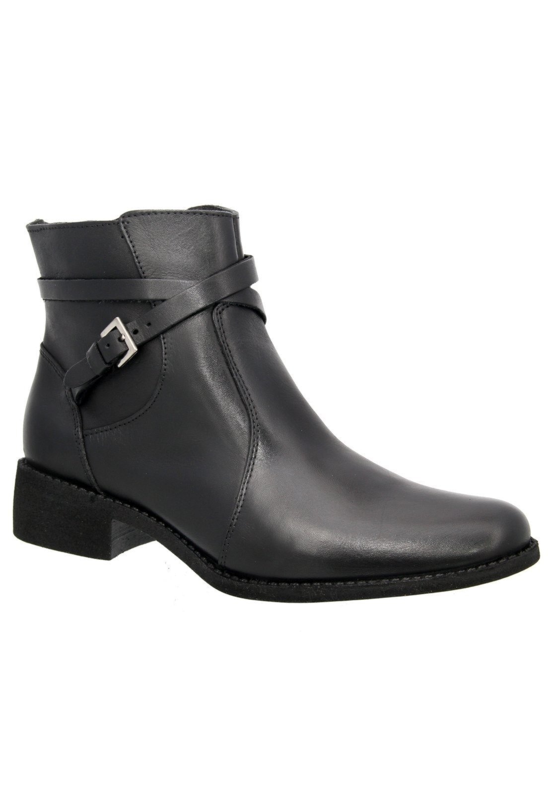 Imagem principal Bota em Couro Conforto Lisa Maria Paula Cano Curto Preta MARIA PAULA preto