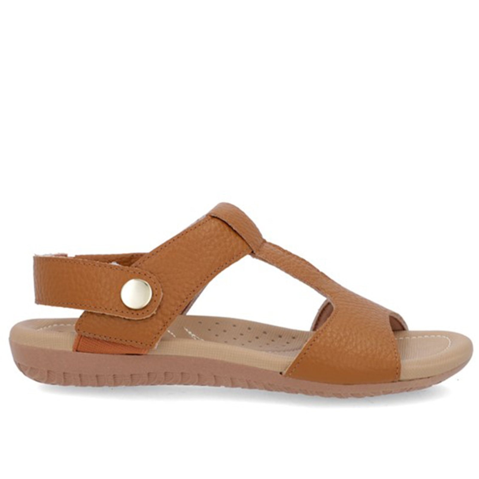 Imagem principal Sandália Tamanco Usaflex Baixa Couro Enfeite Tan Usaflex marrom tan