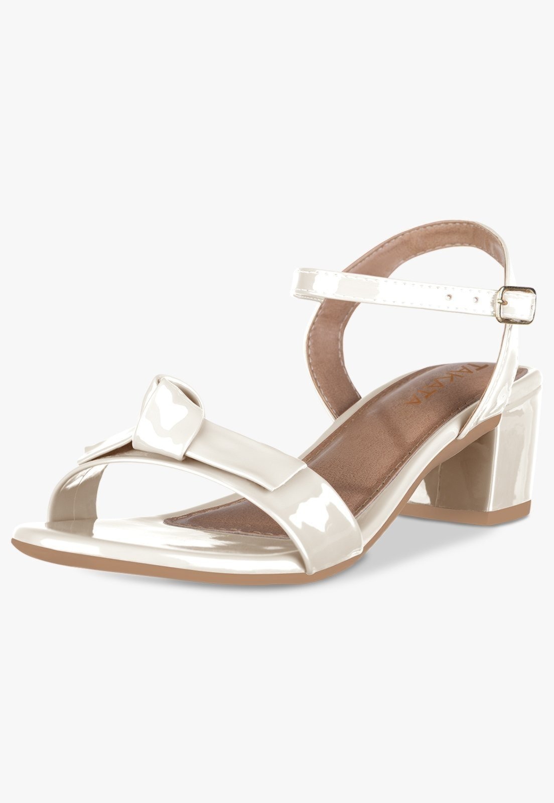 Imagem principal Sandália Feminina Salto Baixo Bloco Casual Confortável Fivela Laço Nó TAKATA BY RAFAEL TAKATA branco