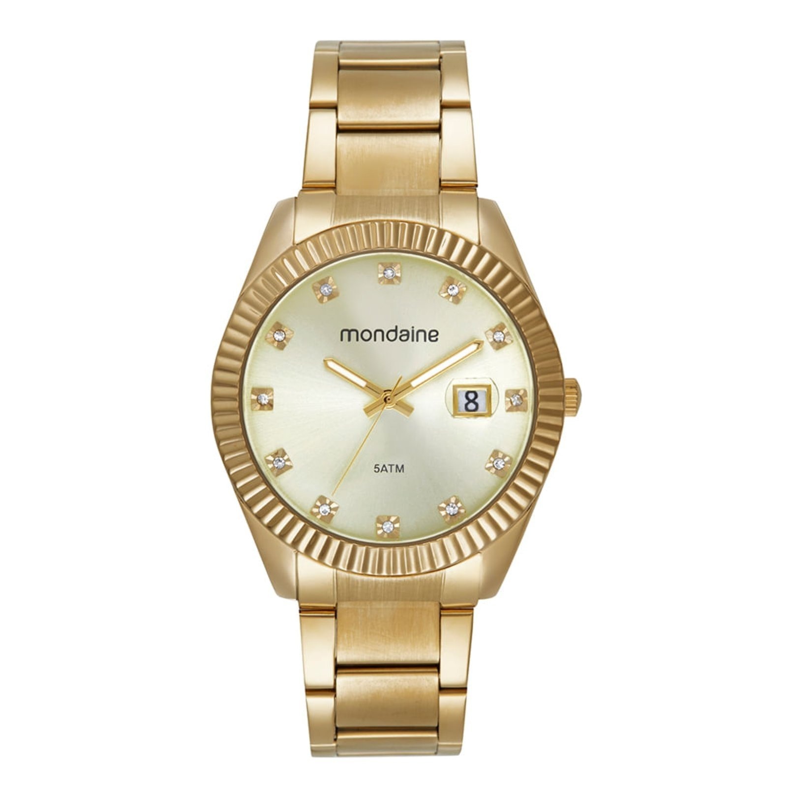 Imagem principal Relógio Feminino Cristais Lupa Para Calendário Mondaine dourado