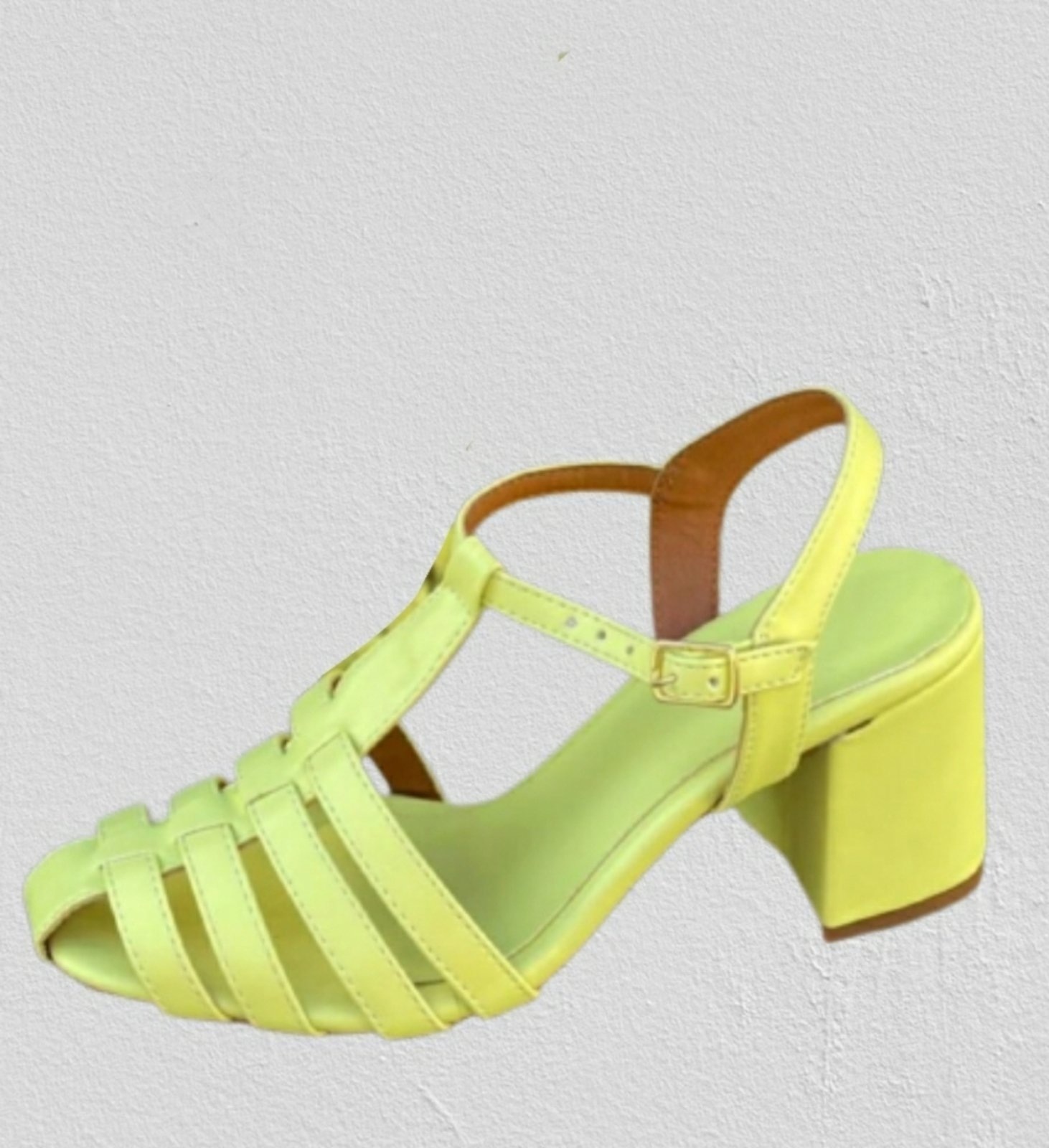 Imagem principal Sandália Delazari Salto Bloco Aranha Fresh Delazari amarelo