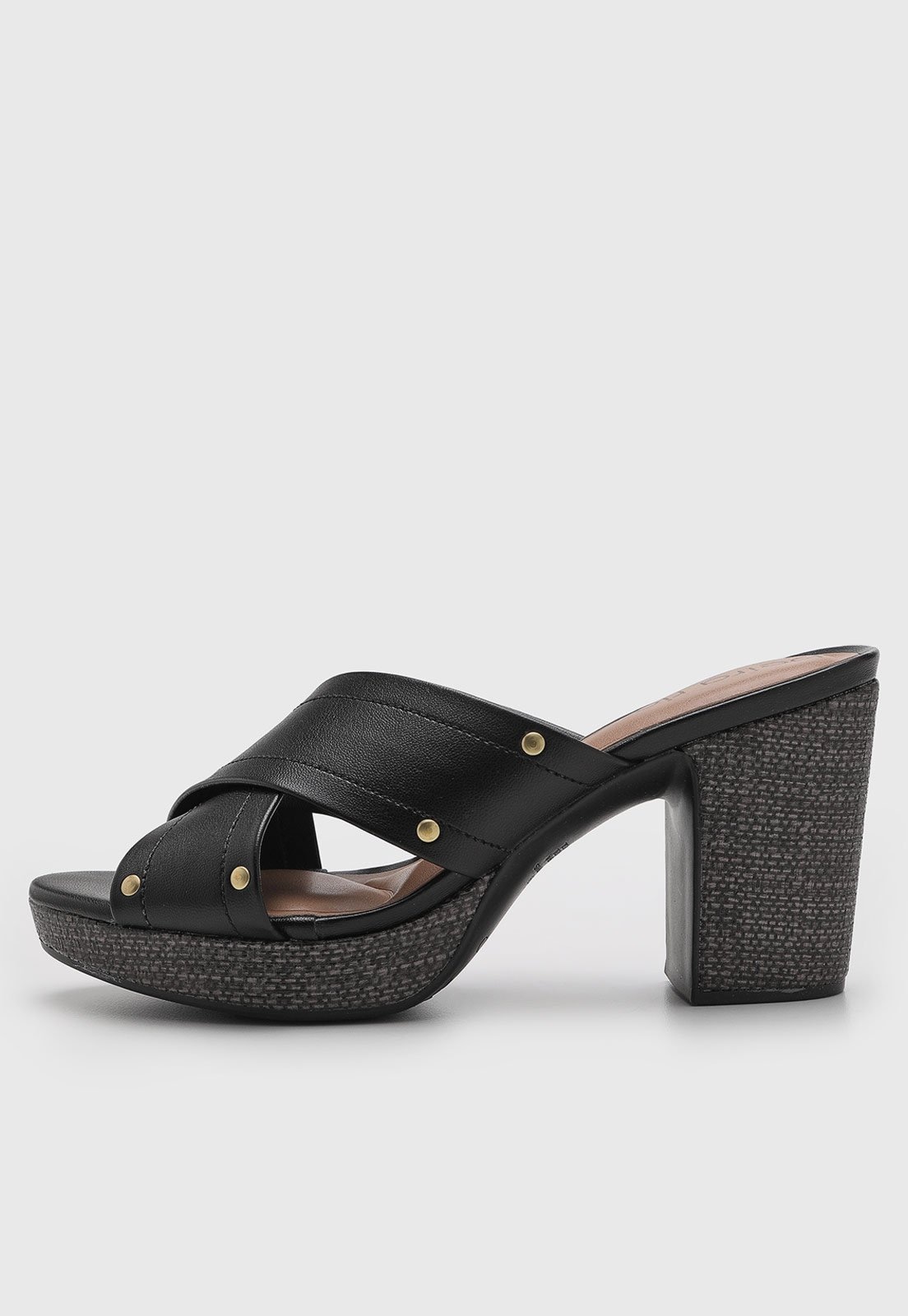 Imagem principal Sandália Alta Feminina Beira Rio Tiras Cruzadas Salto Bloco Preta BEIRA RIO preto