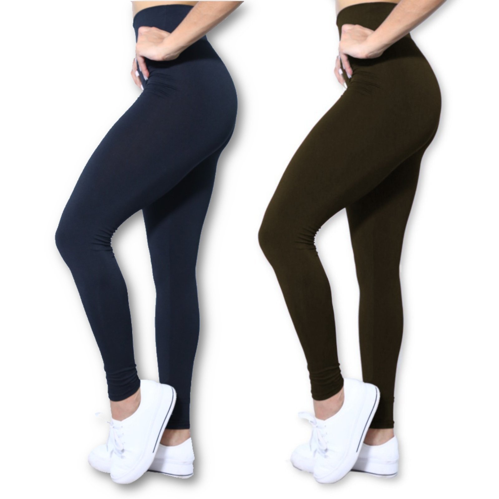 Imagem principal Kit 2 Calças Legging Heide Ribeiro Leg Basic Suplex Ginástica e Heide Ribeiro marrom/preto