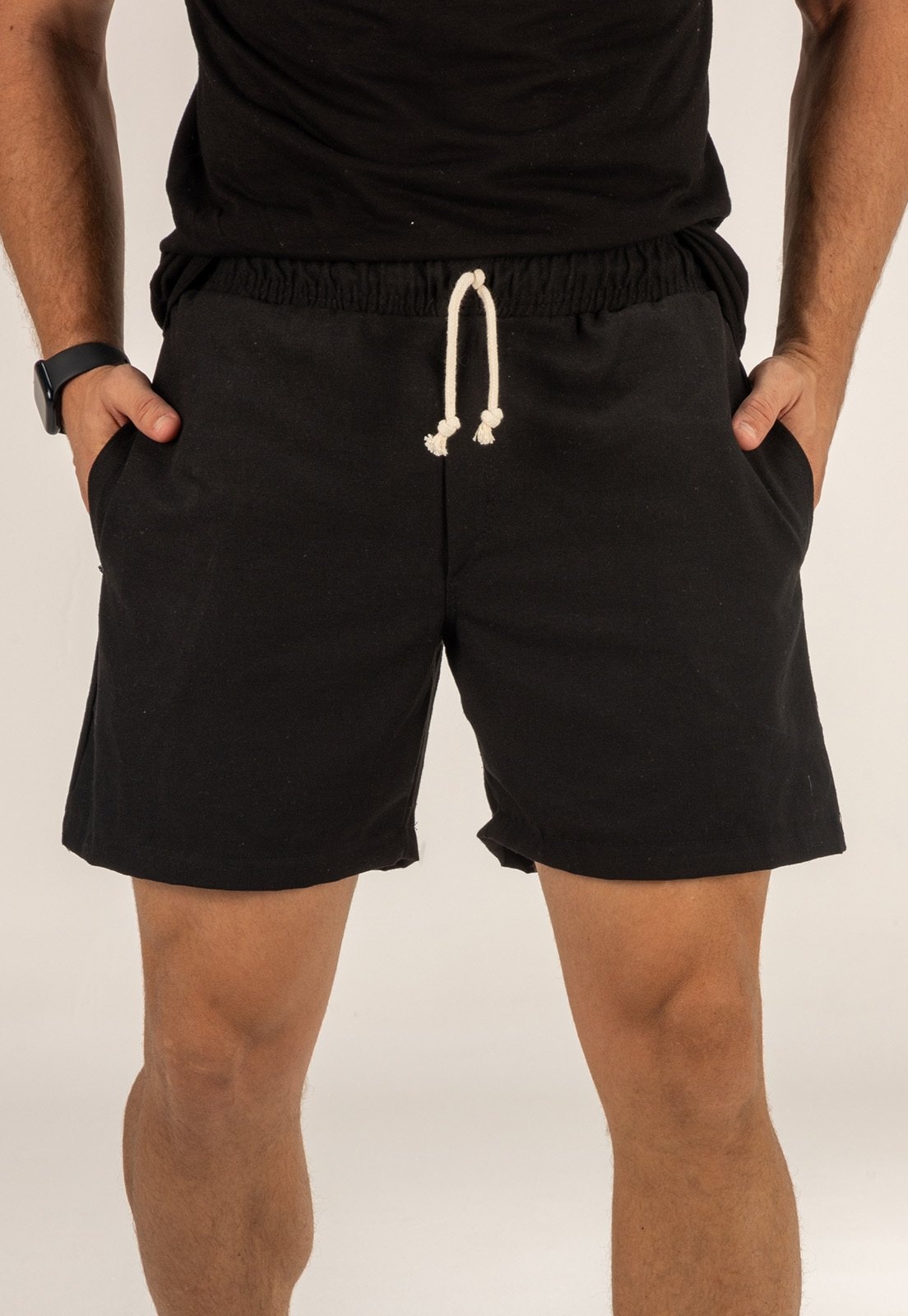 Imagem principal Short Linho Masculino Premium Dulk Bermuda Mauricinho Dulk preto
