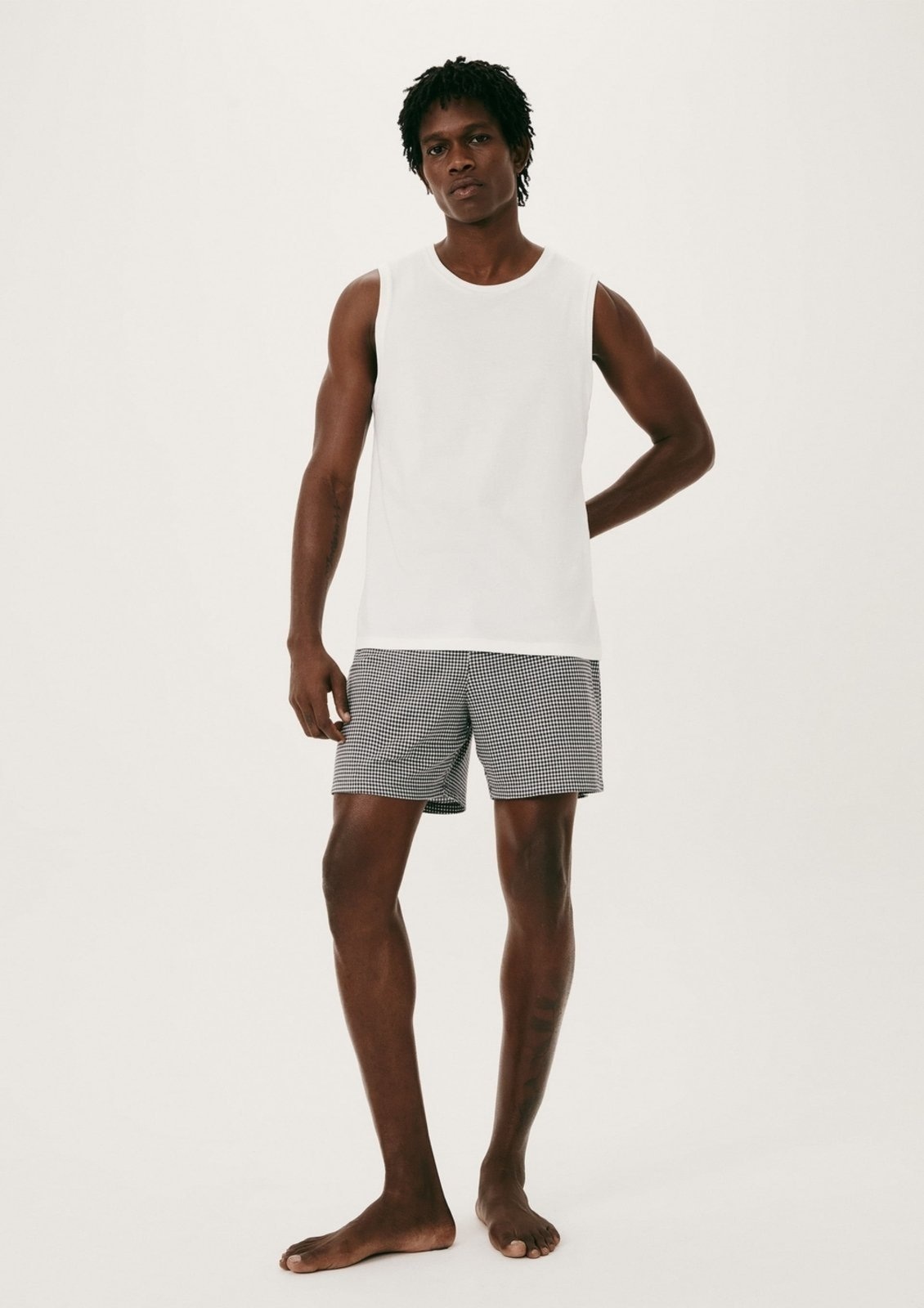 Imagem principal Pijama Curto Masculino Com Regata Hering branco