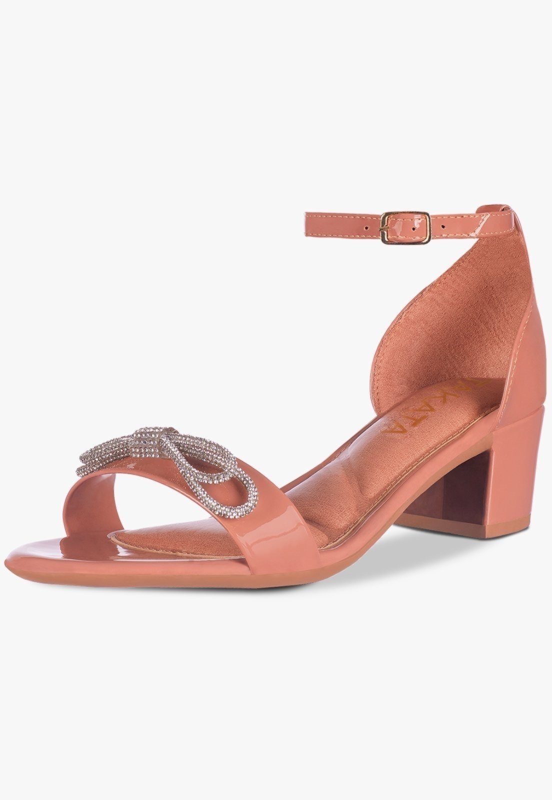 Imagem principal Sandália Feminina Salto Quadrado Bloco Baixo Laço Cristal TAKATA BY RAFAEL TAKATA nude