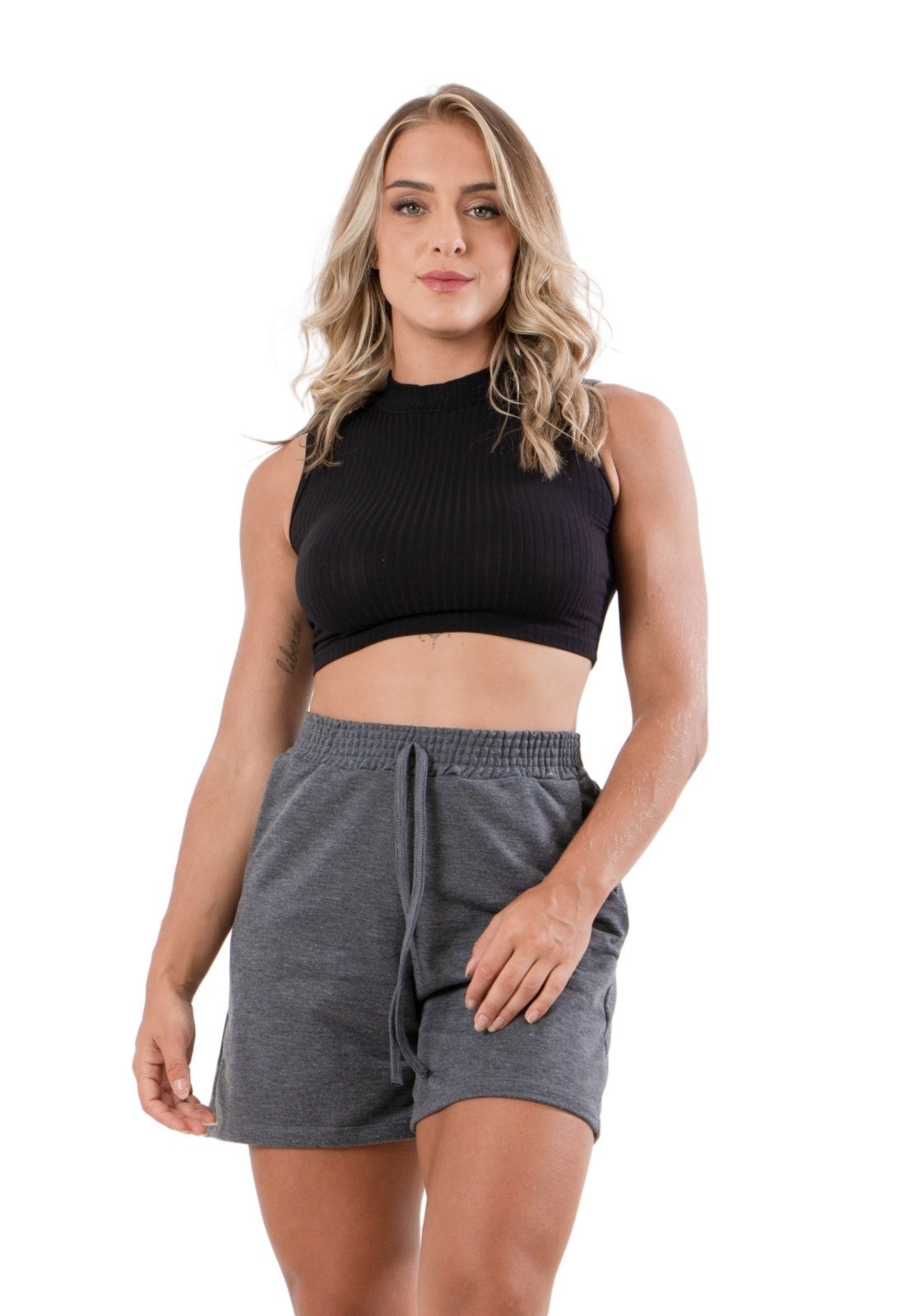 Imagem principal Short Diluxo Moletom Ferminino Claro Diluxo cinza