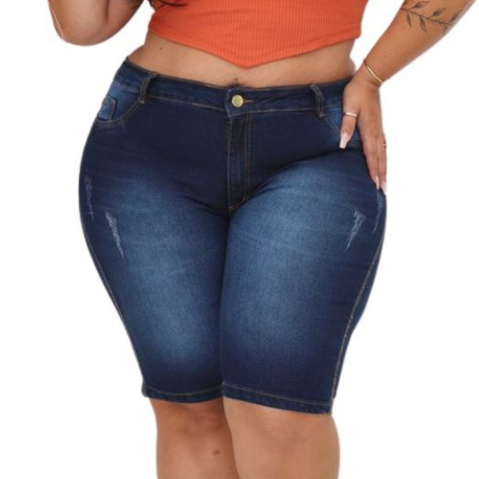 Imagem principal Bermuda Escura Plus Size Lina Jeans Loka azul/jeans