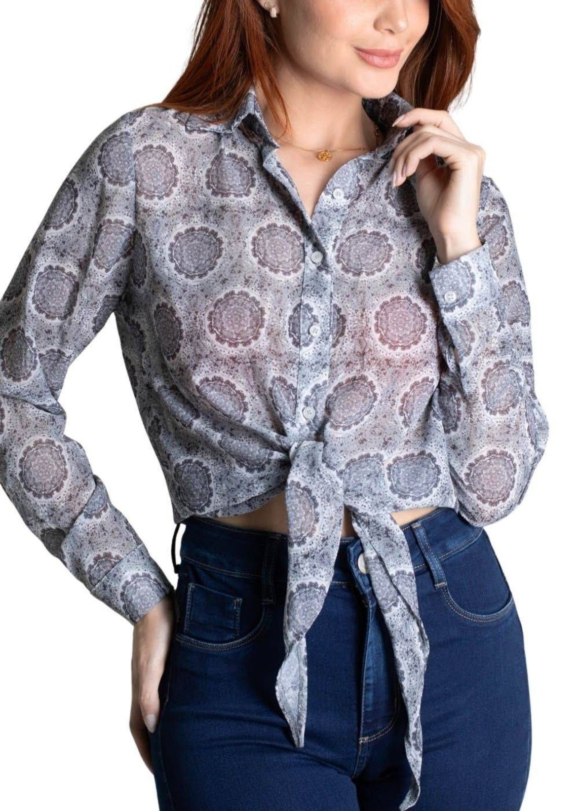 Imagem principal Camiseta Sawary Estampada - 278634 Sawary cinza