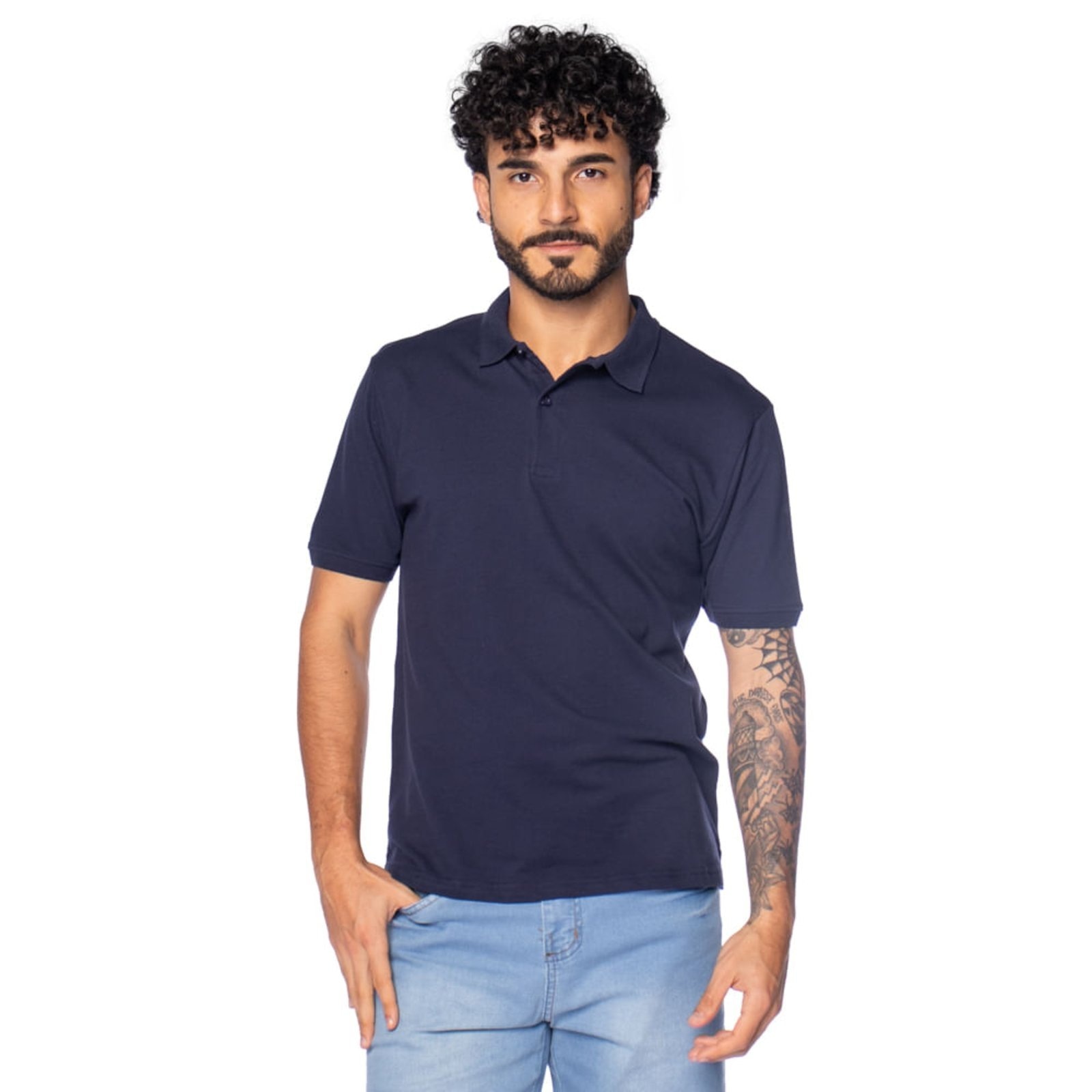 Imagem principal Camisa Polo Masculina Balboa Algodão Pima Básica Marinho Balboa azul marinho